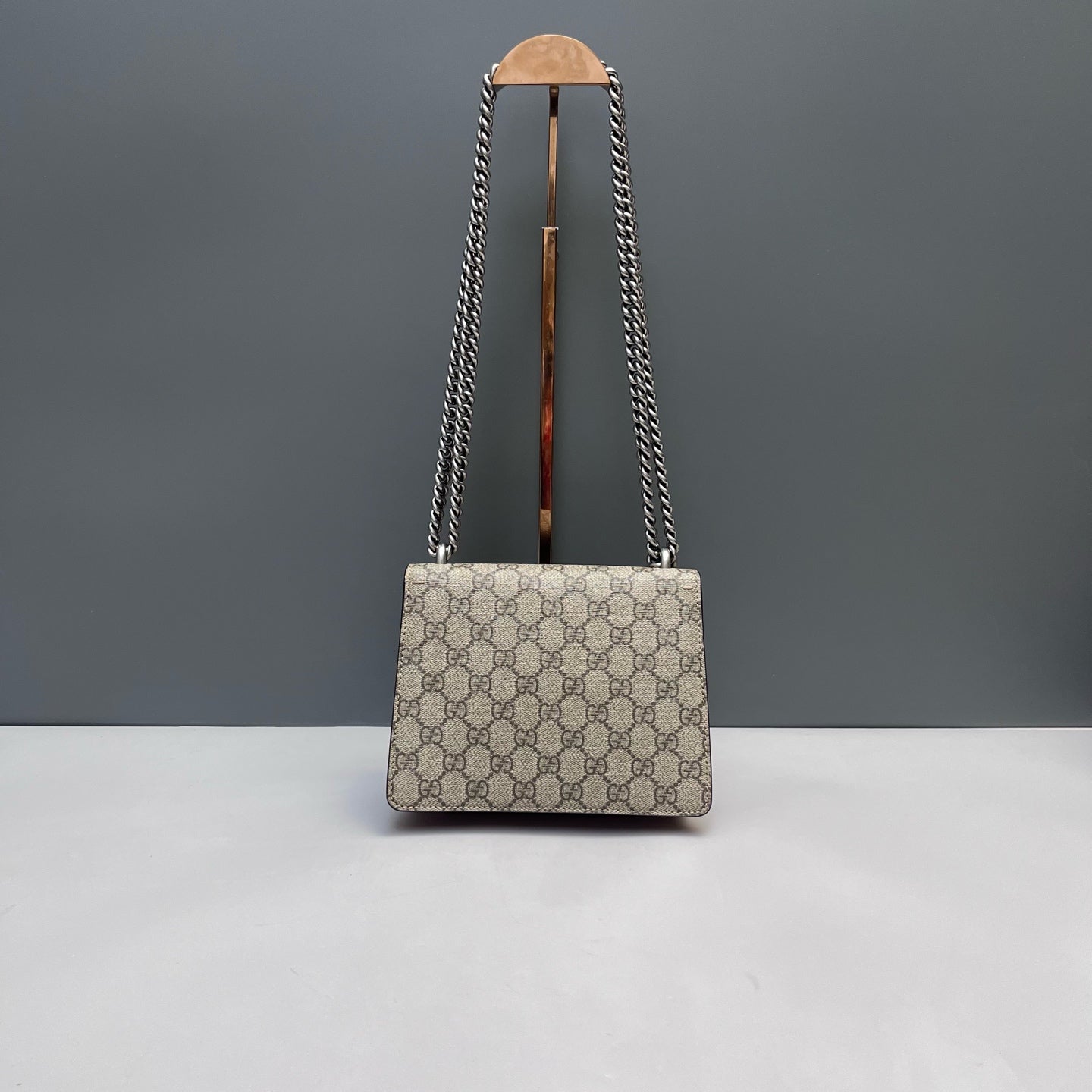 Gucci - Dionysus Small Shoulder Bag - GG Supreme canvas and Suede - Beige and Red - (Small)
