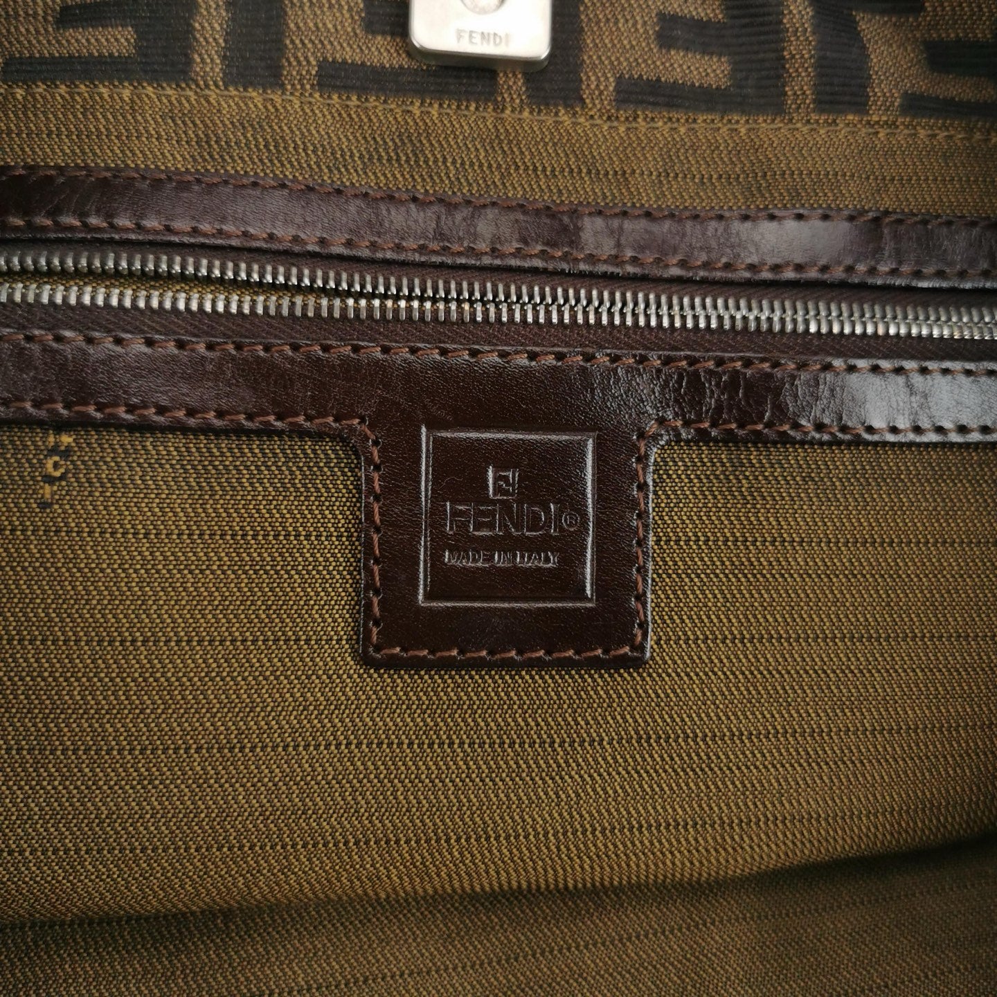Fendi - Zucca Canvas Tote Bag - Zucca canvas with leather trim - Brown - (small)