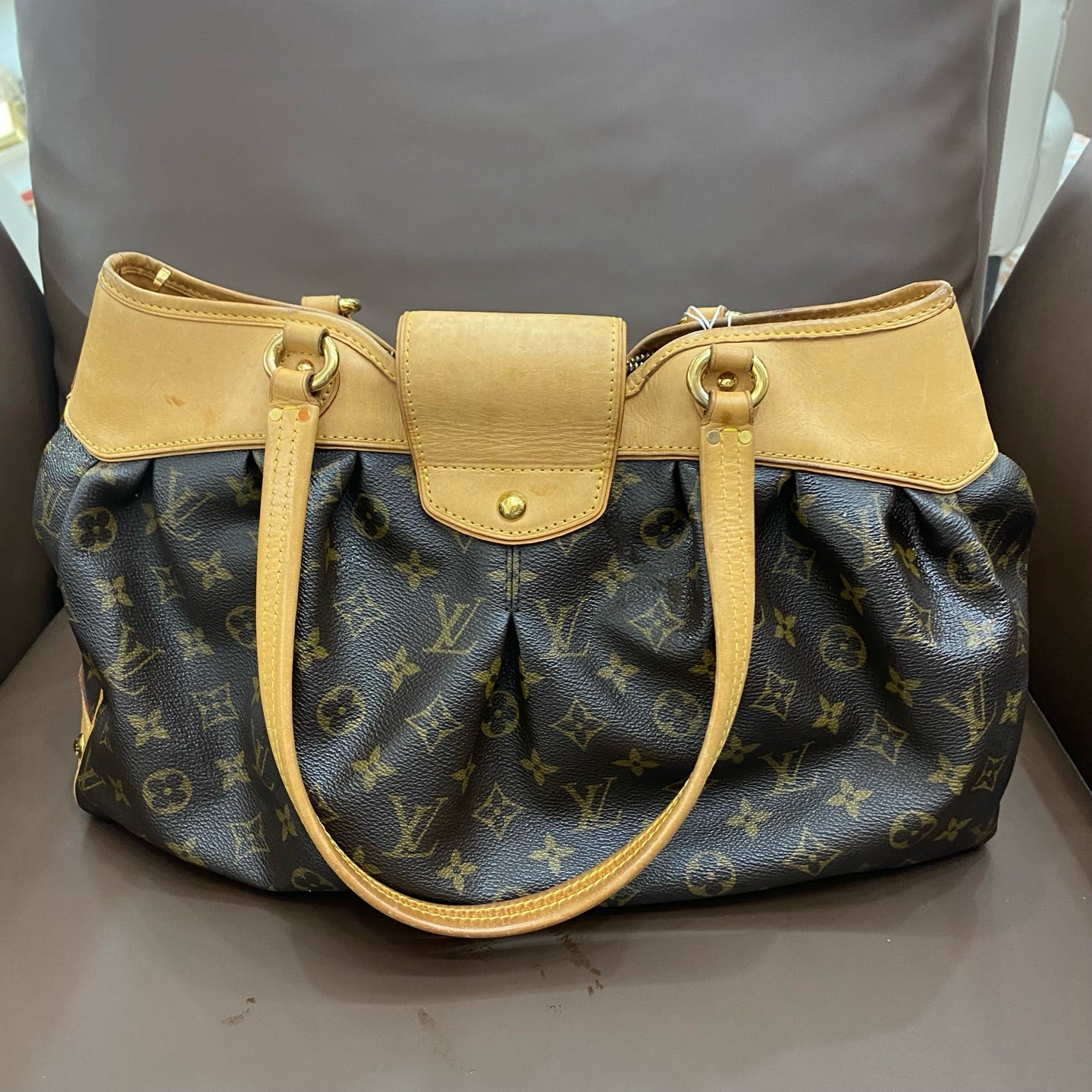 Louis Vuitton - Boétie MM - Monogram canvas with Vachetta leather trim - Brown - (medium)