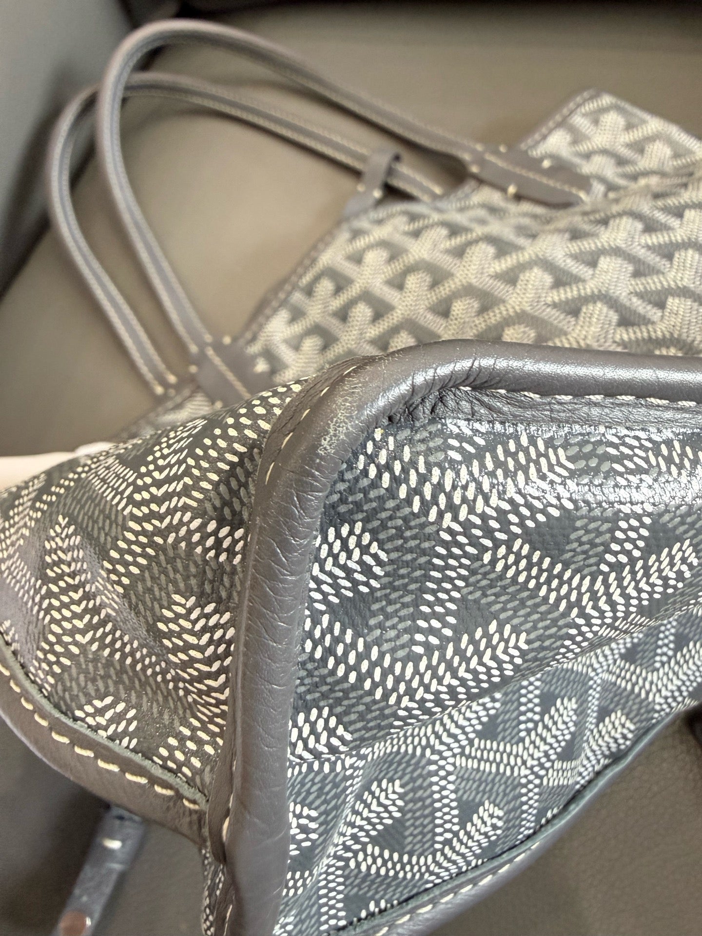Goyard - Anjou Reversible Tote - Goyardine canvas and leather - Grey - (mini)