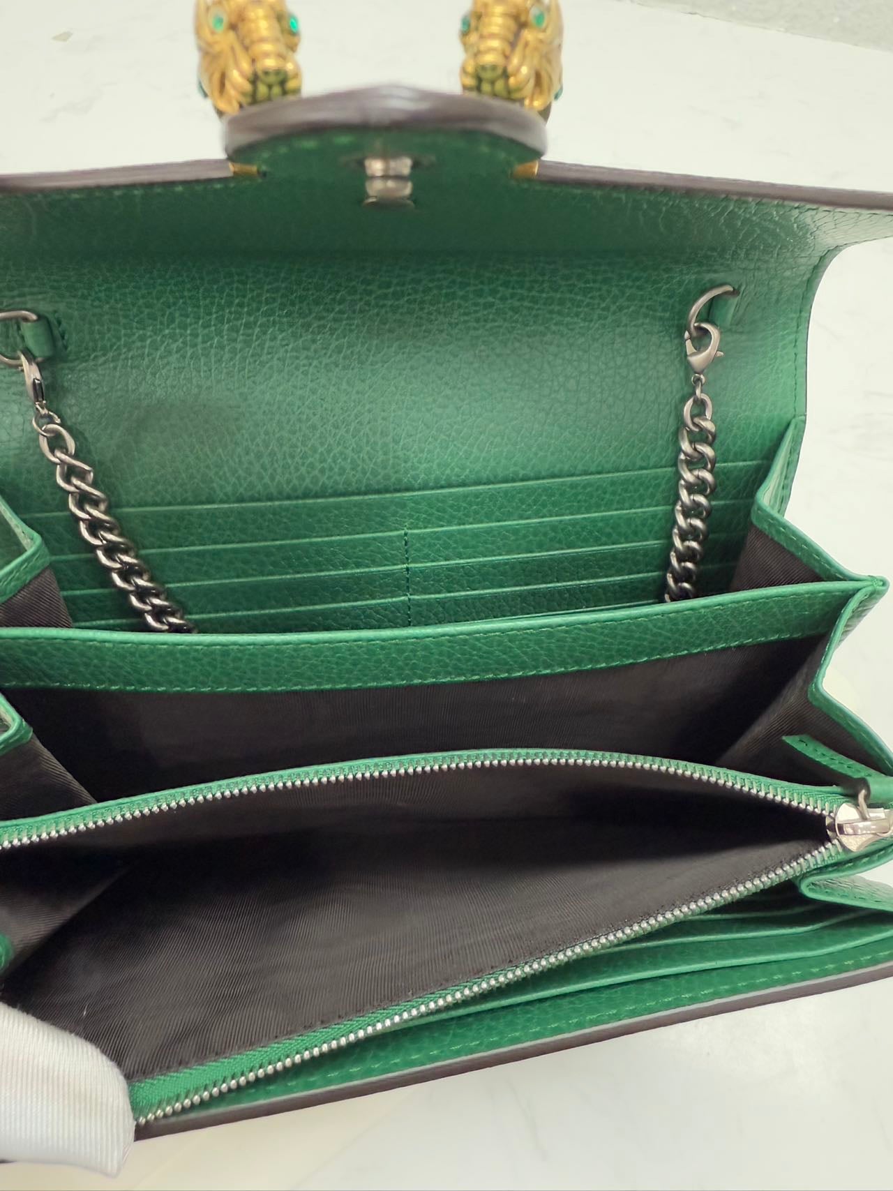 Gucci - Dionysus Wallet on Chain (WOC) - Grained leather - Green with Gold-tone and Silver-tone Hardware - (mini)