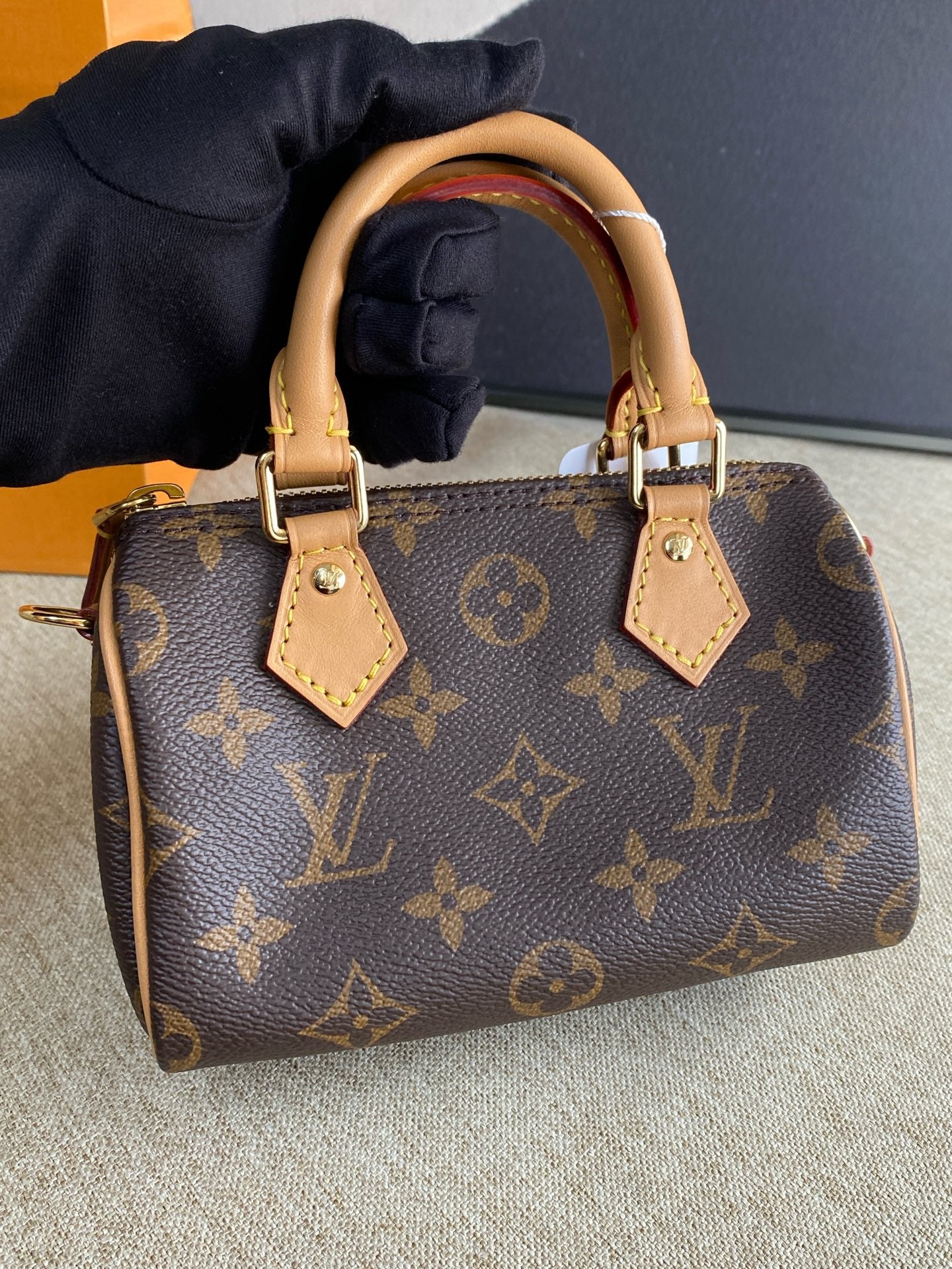 Louis Vuitton - Nano Speedy - Monogram coated canvas with natural cowhide leather trim - Brown - (mini)