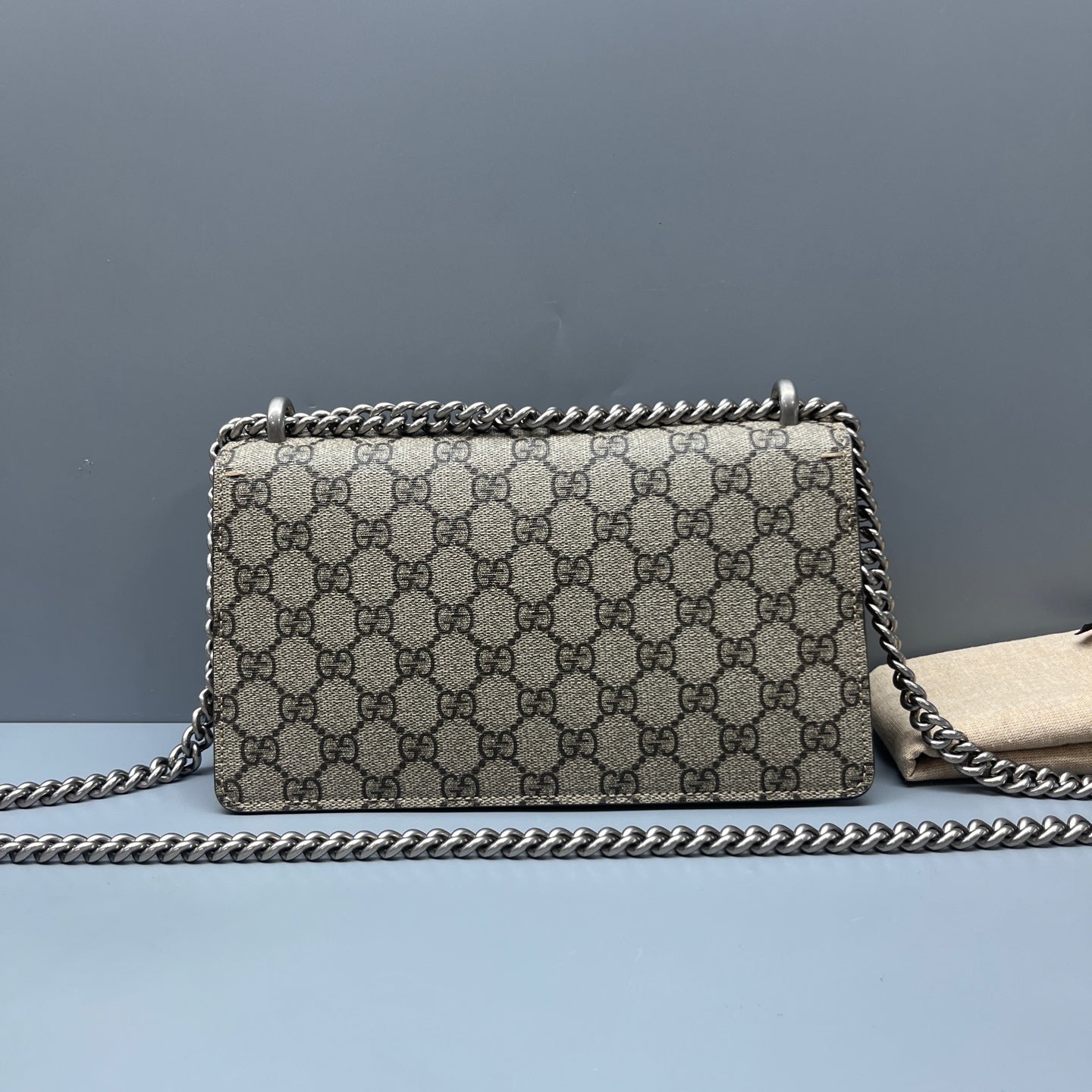 Gucci - Dionysus Shoulder Bag - GG Supreme canvas with suede trim - Beige and Brown - (medium)