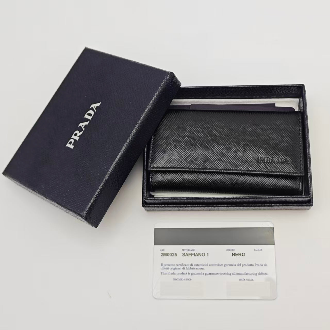 Prada - ZM0025 Key Case - Saffiano leather - Black - (small)