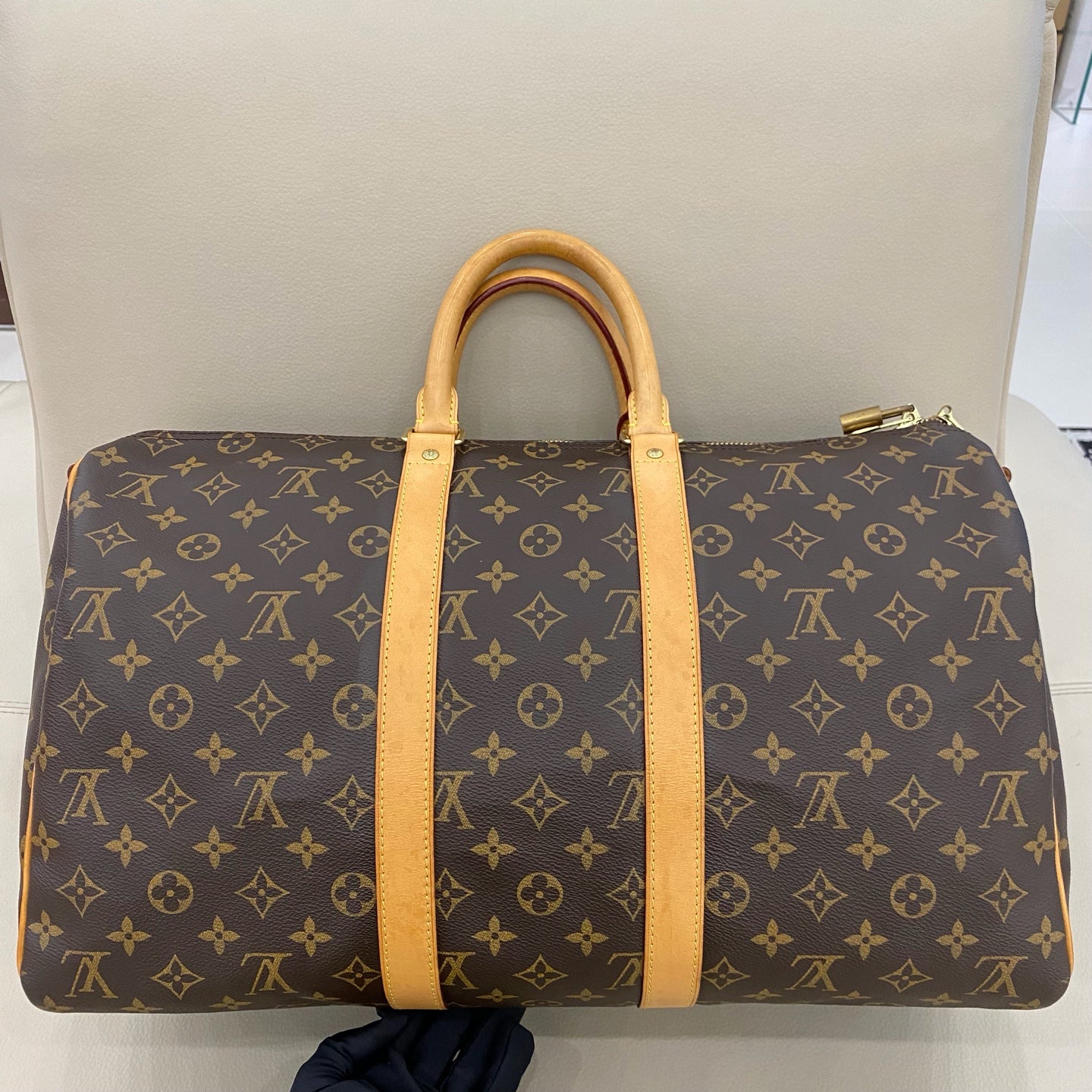 Louis Vuitton - Keepall 45 Bandouliere - Monogram coated canvas with Vachetta leather trim - Brown - (large)