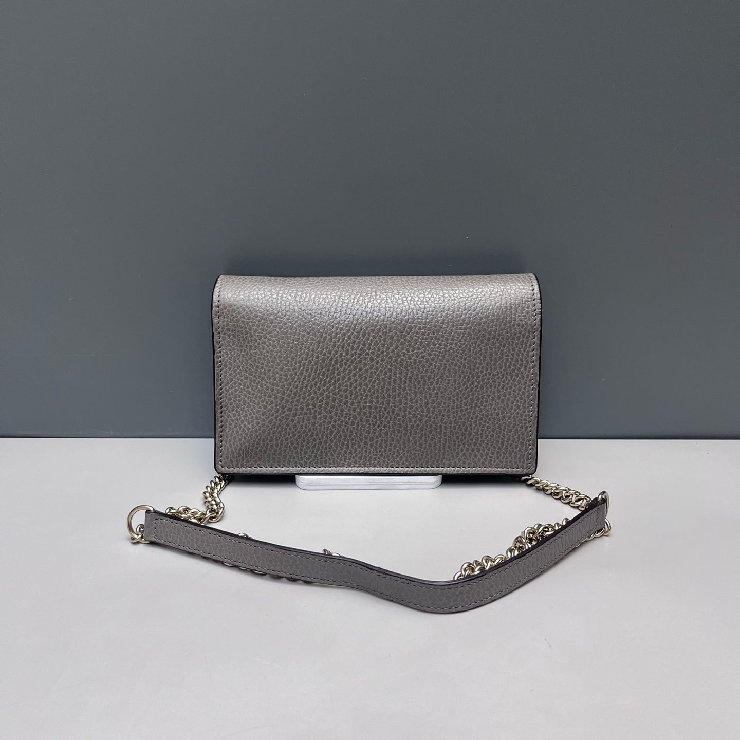 Gucci - Interlocking G Chain Wallet - Leather - Grey - (mini)