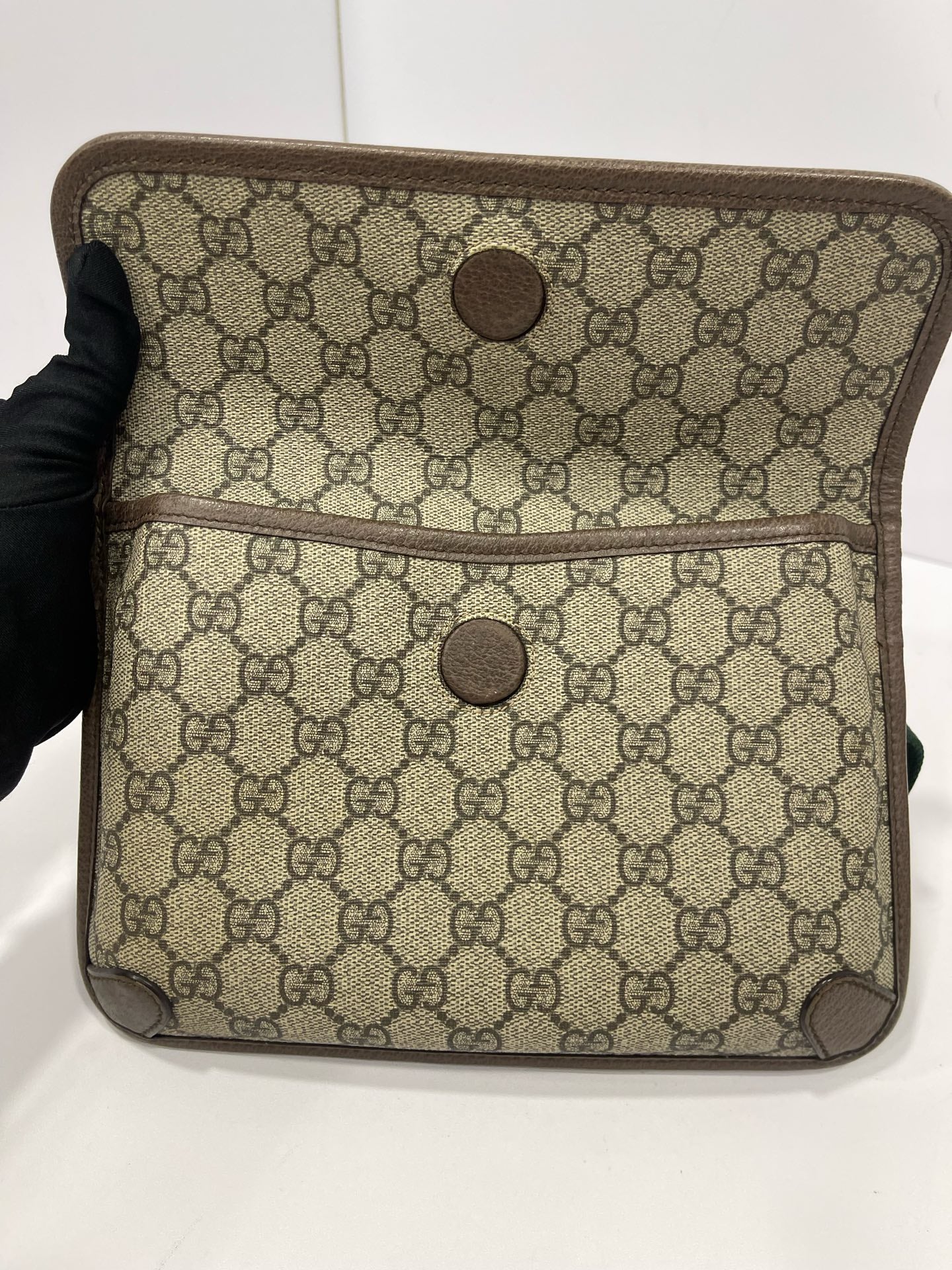 Gucci - Tiger Head GG Supreme Belt Bag - GG Supreme canvas with leather trim and fabric strap - Beige/Brown with red and green accents - (medium)