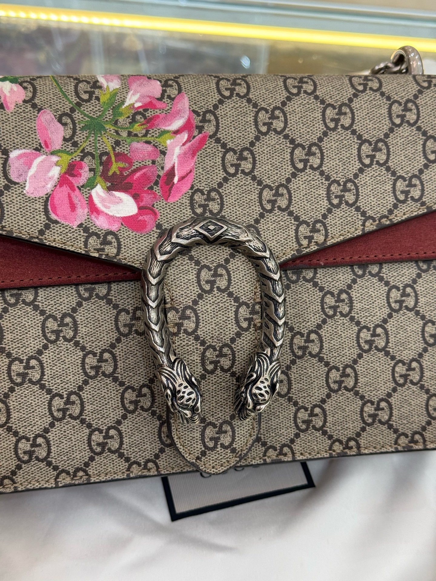 Gucci - Dionysus Bag Geranium Print - GG Supreme canvas, suede, and leather trim - Multicolour - (Medium)
