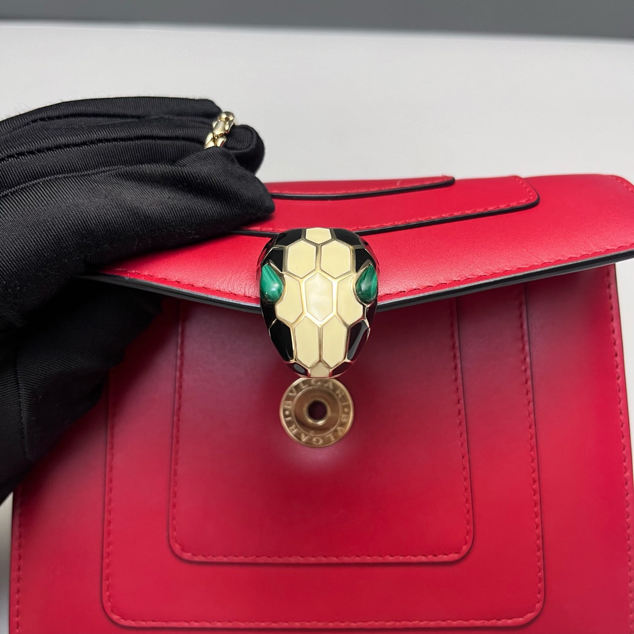 Bvlgari - Serpenti Forever Flap Cover Bag - Cowhide leather - Red - (Small)