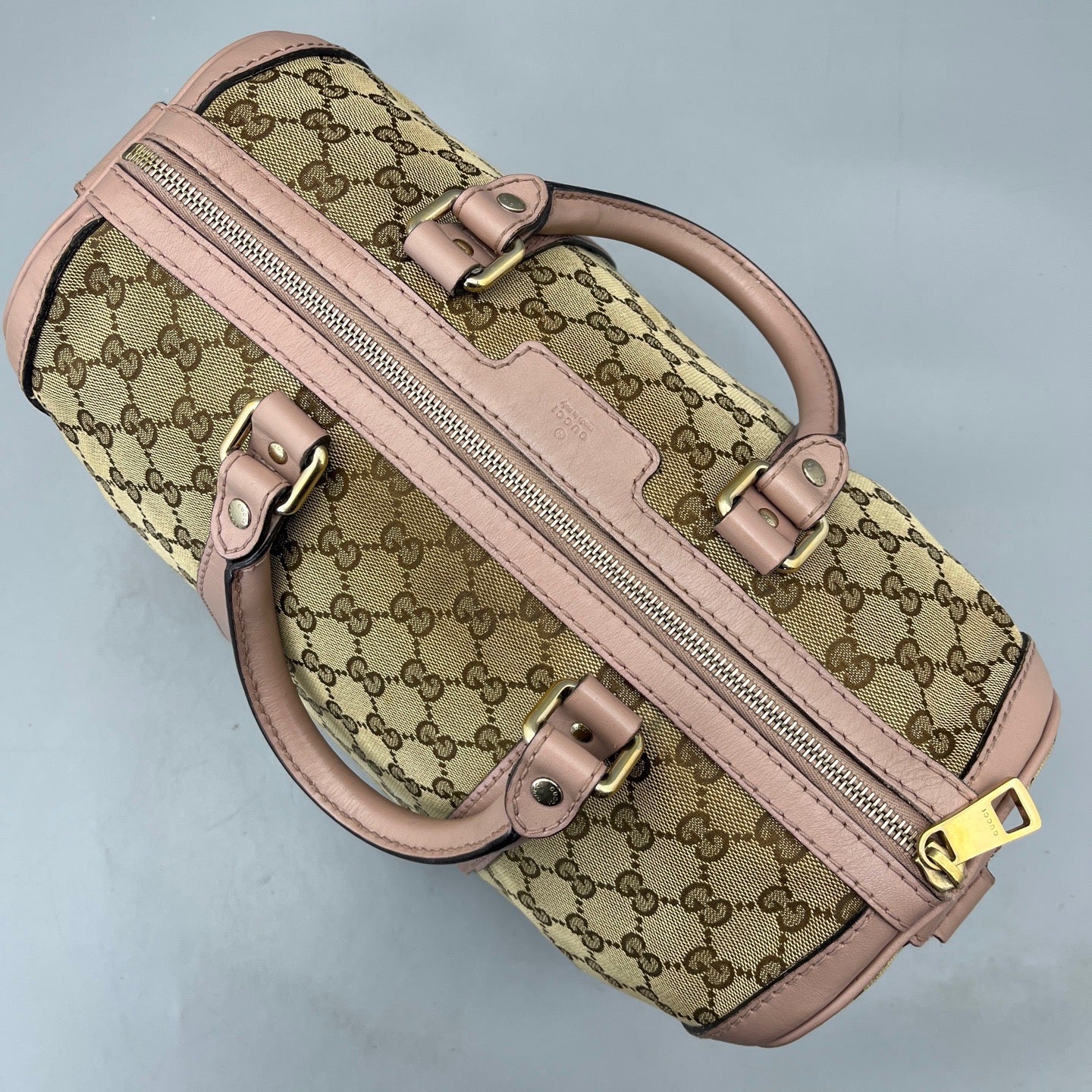 Gucci - Boston Bag - GG Supreme canvas with leather trim - Beige and Pink - (medium)