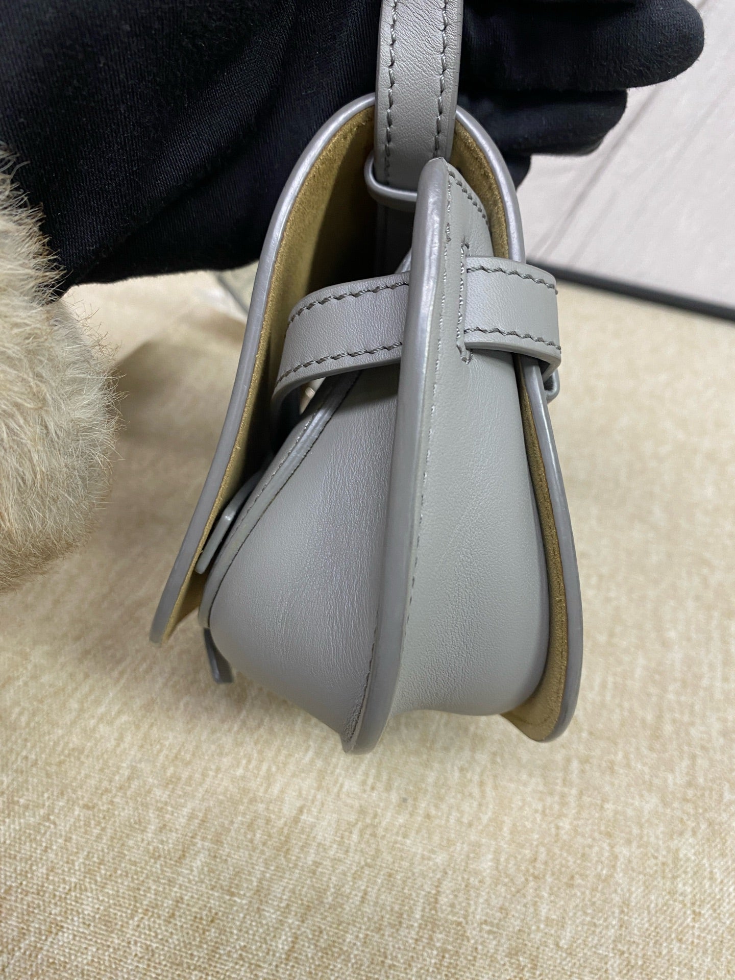 Loewe - Gate Mini Saddle Bag - Calfskin leather - Grey - (mini)