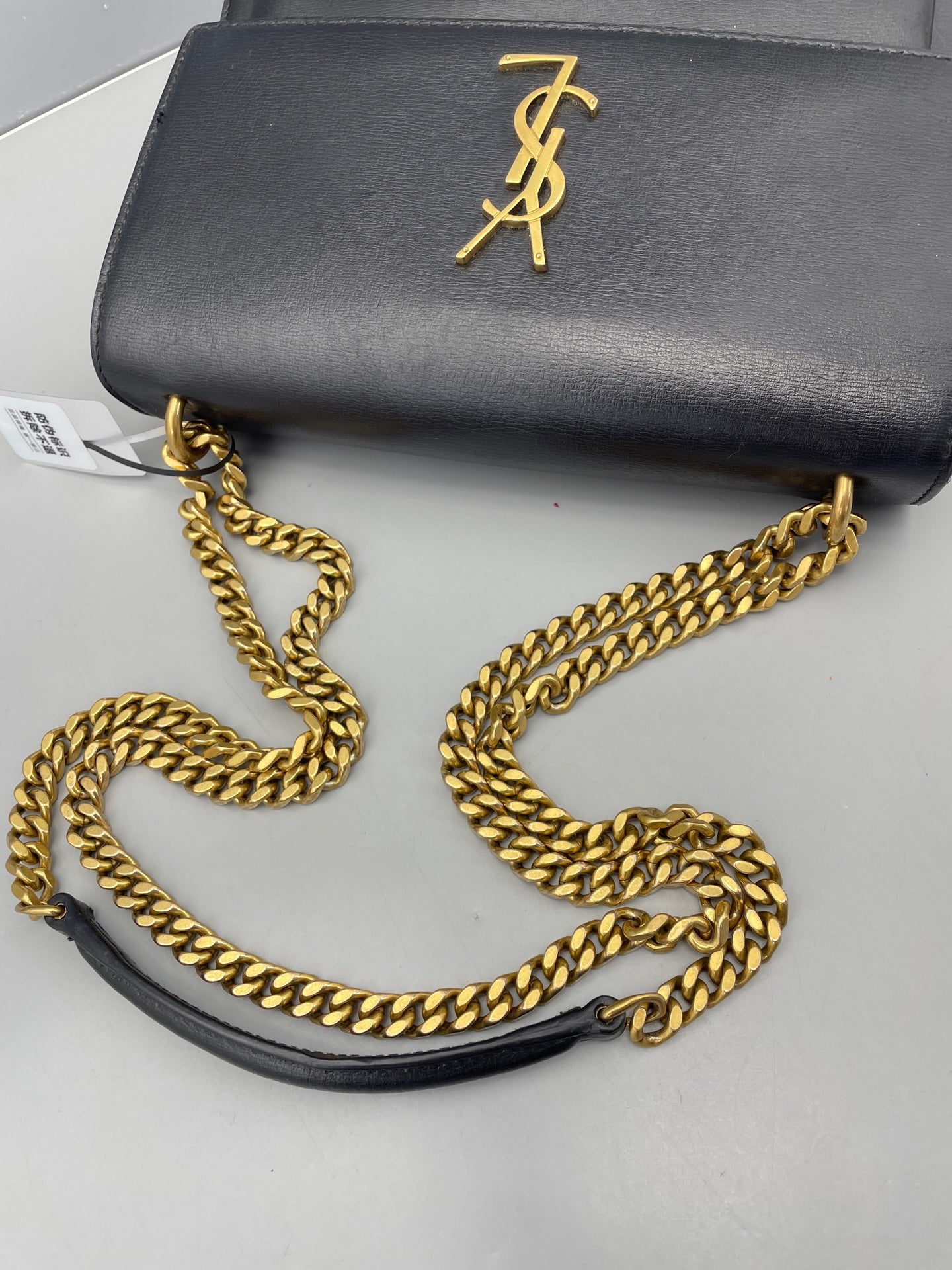 Saint Laurent - Sunset - Saffiano leather - Black with Gold-Tone Hardware - (medium)