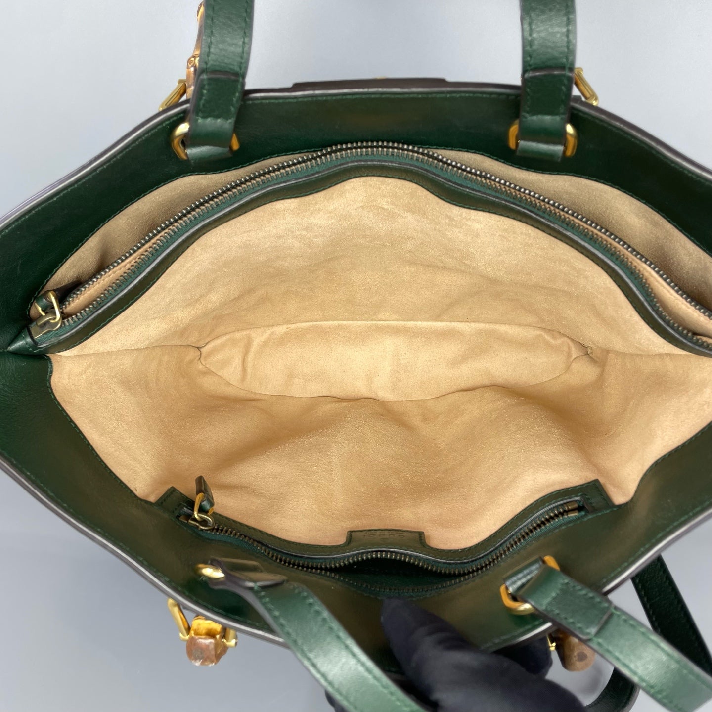 Gucci - Bamboo Top Handle Tote - Grained leather - Green - (Medium)