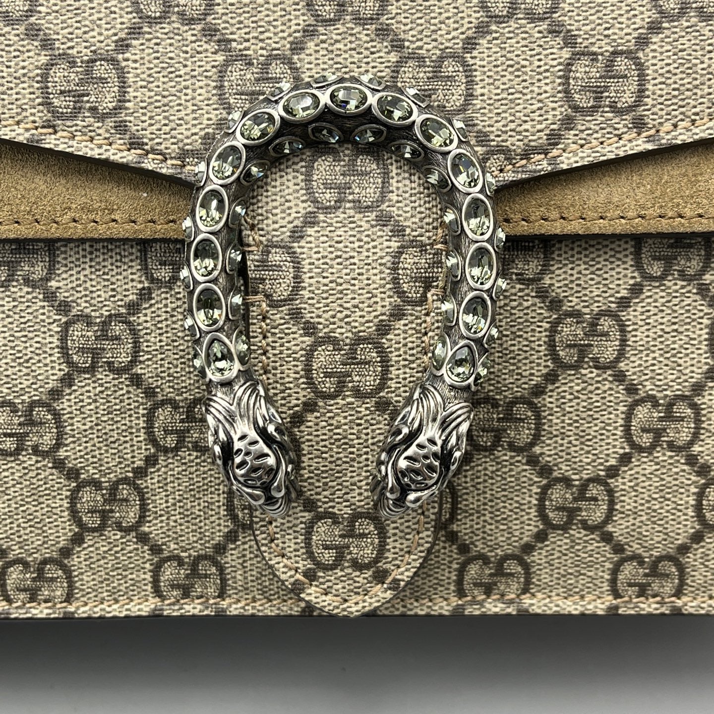Gucci - Dionysus Shoulder Bag - GG Supreme canvas with suede and leather trim - Beige and Camel - (Medium)