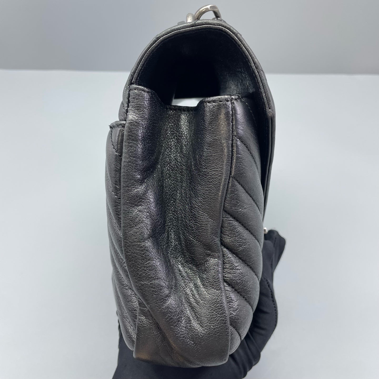 Saint Laurent - College Monogram Bag - Leather - Metallic Black - (Small)