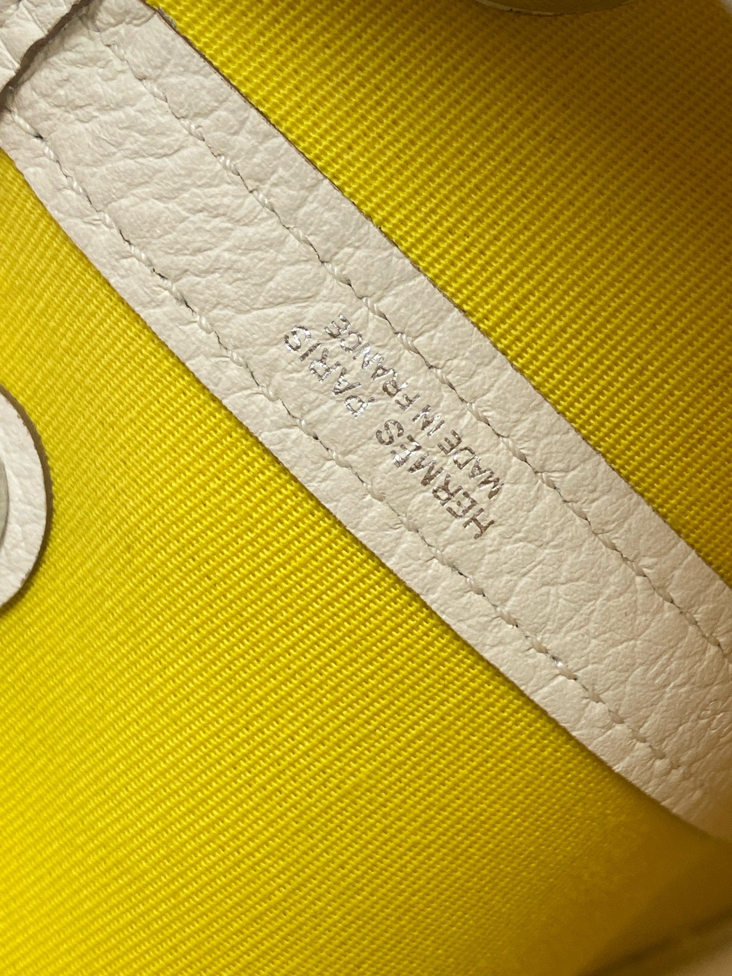 Hermès - Garden Party 30 - Canvas with Leather Trim - Lemon Yellow and White - (Medium)