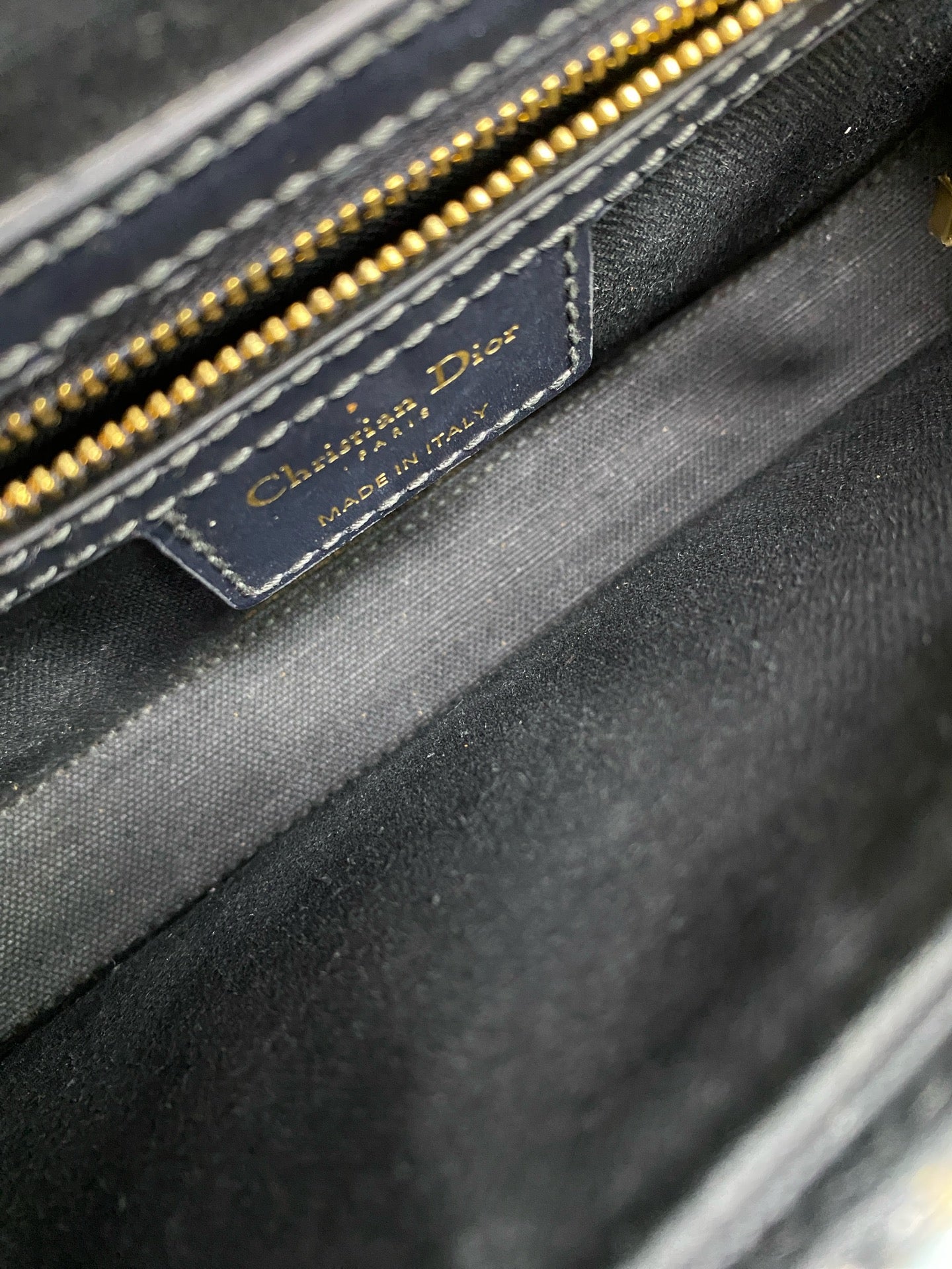 Dior - 30 Montaigne Avenue Chain Bag - Oblique jacquard canvas with leather trim - Blue - (Mini)