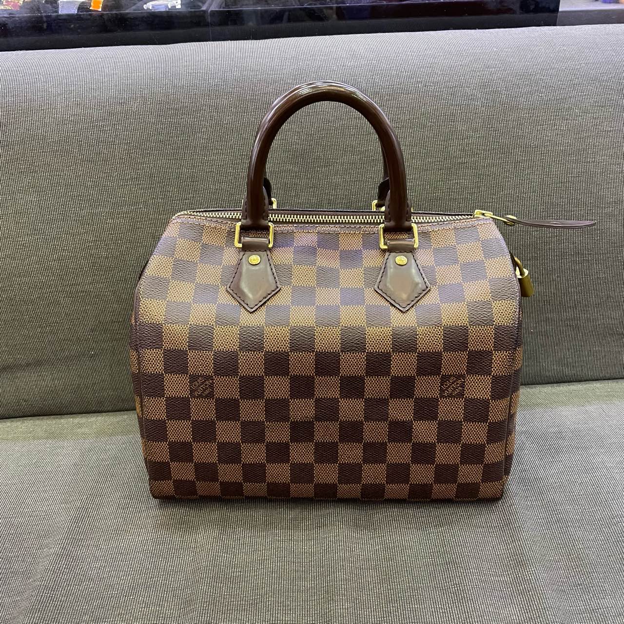 Louis Vuitton - Speedy 25 - Damier Ebene coated canvas with leather trim - Brown - (Small)