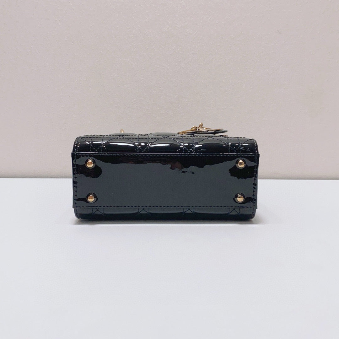 Dior - Lady Dior Mini - Patent leather - Black - (mini)
