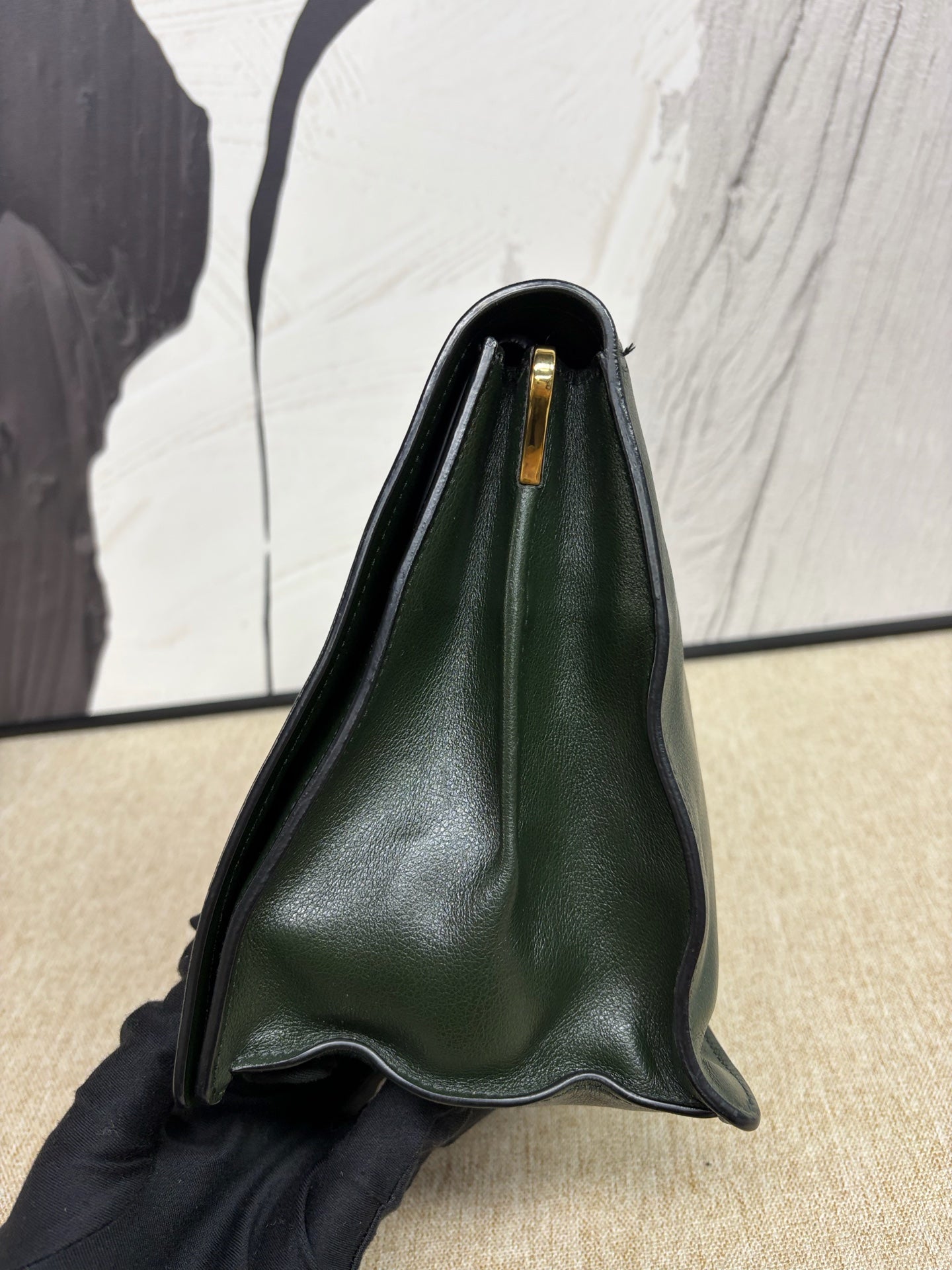 Prada - 1BD085 Glace Calf Flap Messenger Bag - Glace Calf leather - Emerald Green - (medium)