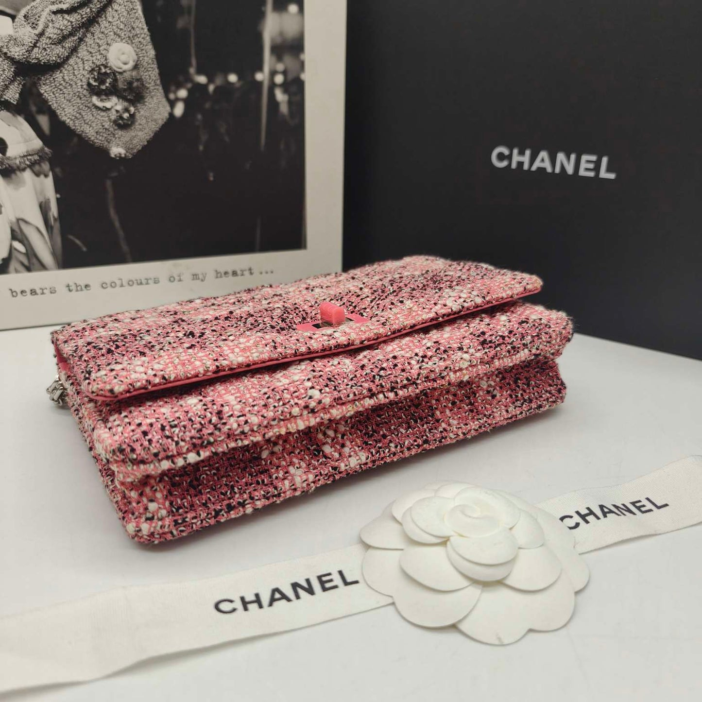 Chanel - 2.55 Reissue Wallet On Chain (WOC) - Tweed - Pink with Multicolour - (mini)