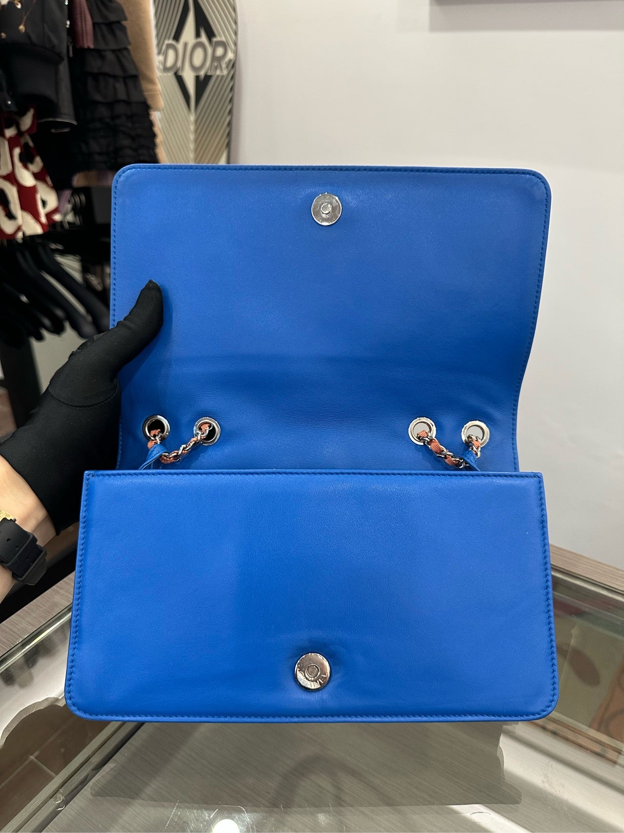 Chanel - WOC (Wallet on Chain) with Colorful Jumbo CC Logo - Patent leather - Blue - (small)