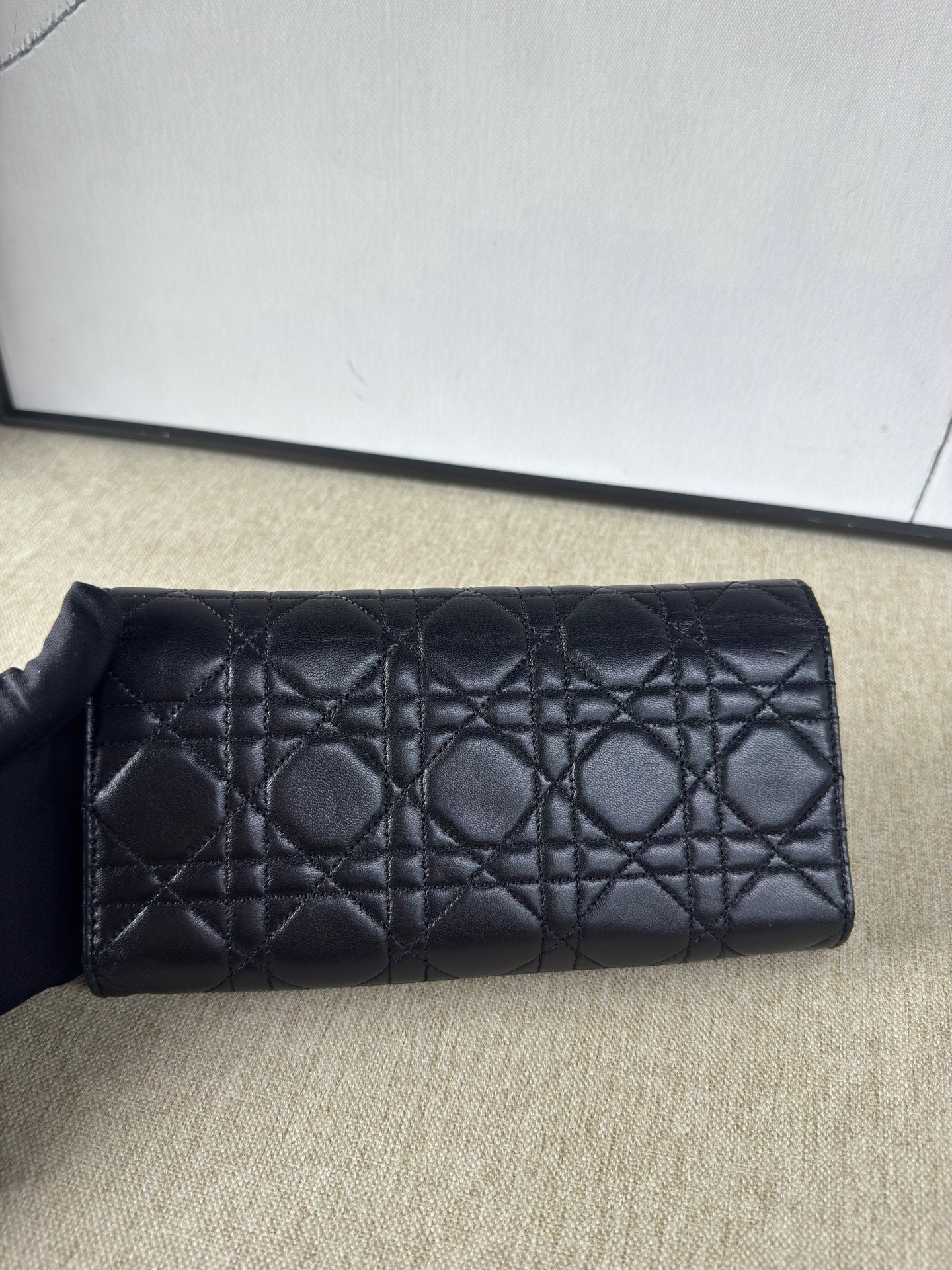 Dior - Miss Dior Quilted Chain Wallet - Lambskin leather - Black - (mini)