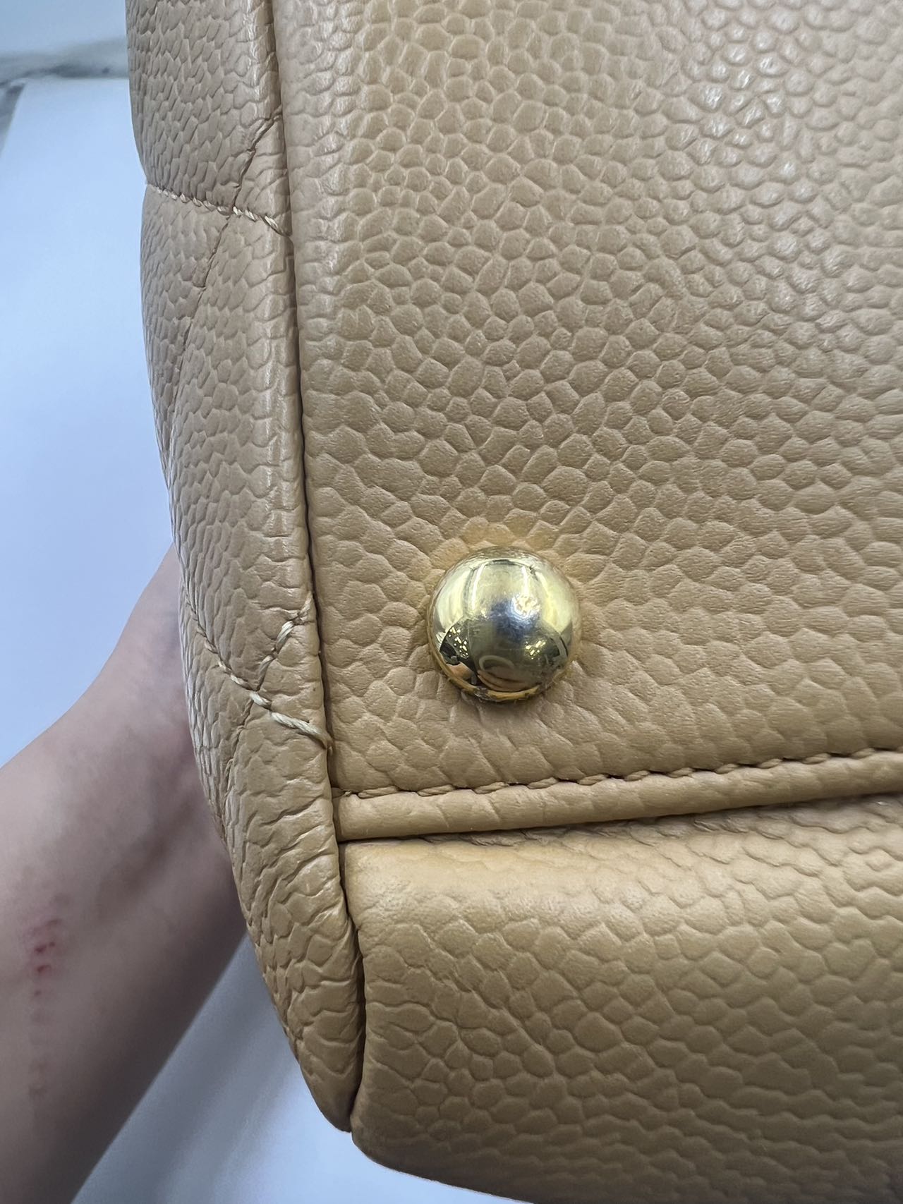 Chanel - Timeless Bowling Bag - Grained leather - Ginger Yellow - (medium)