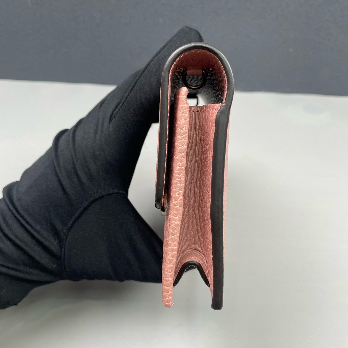 Gucci - Interlocking G Wallet on Chain - Grained leather - Pink - (Mini)