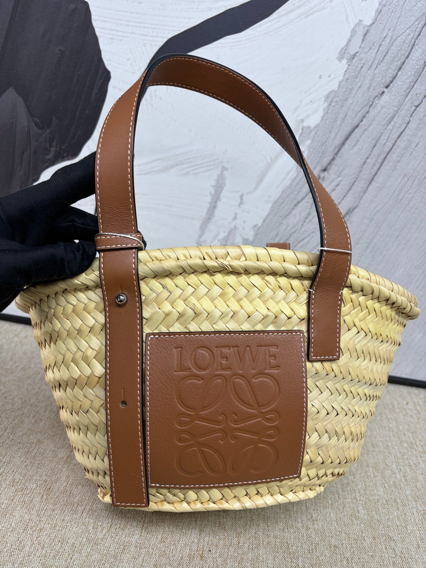 LOEWE - Basket Bag - Wicker and Leather - Beige and Brown - (Small)