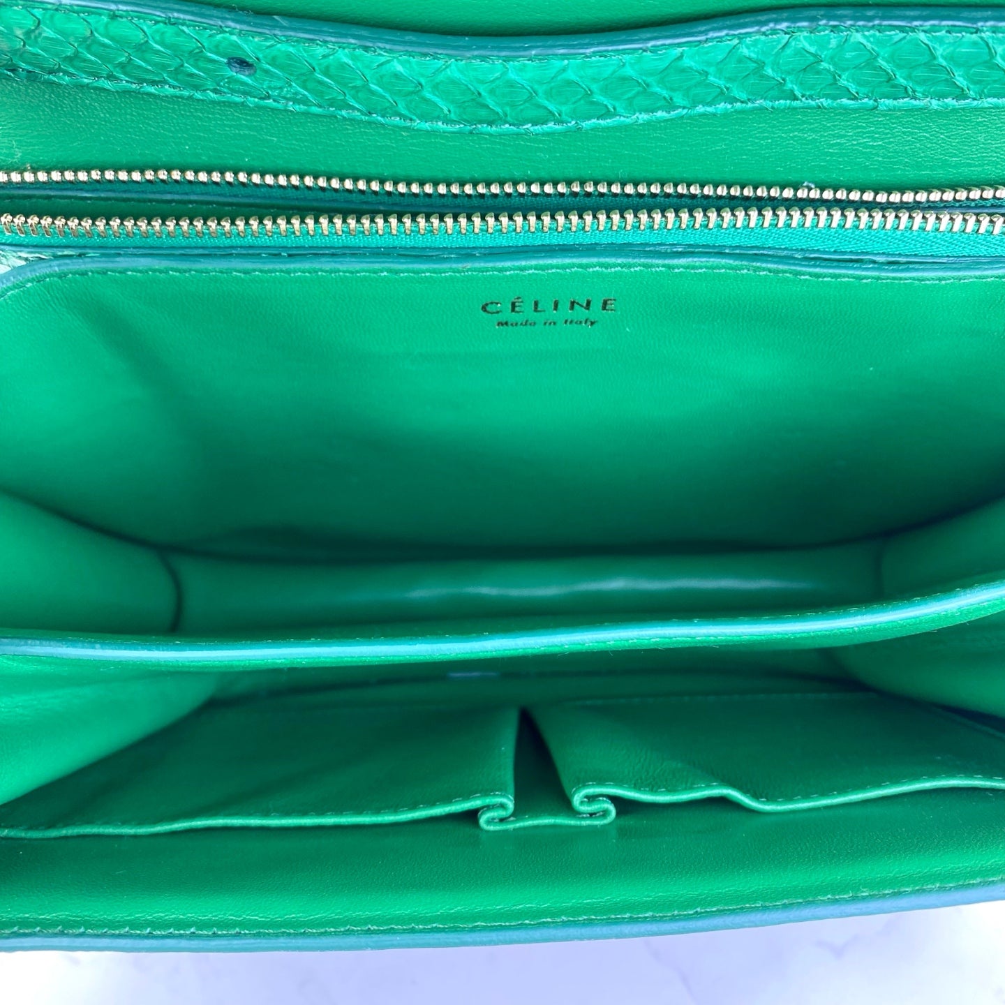 Celine - Classic Box - Exotic leathers - Python - Green - (small)