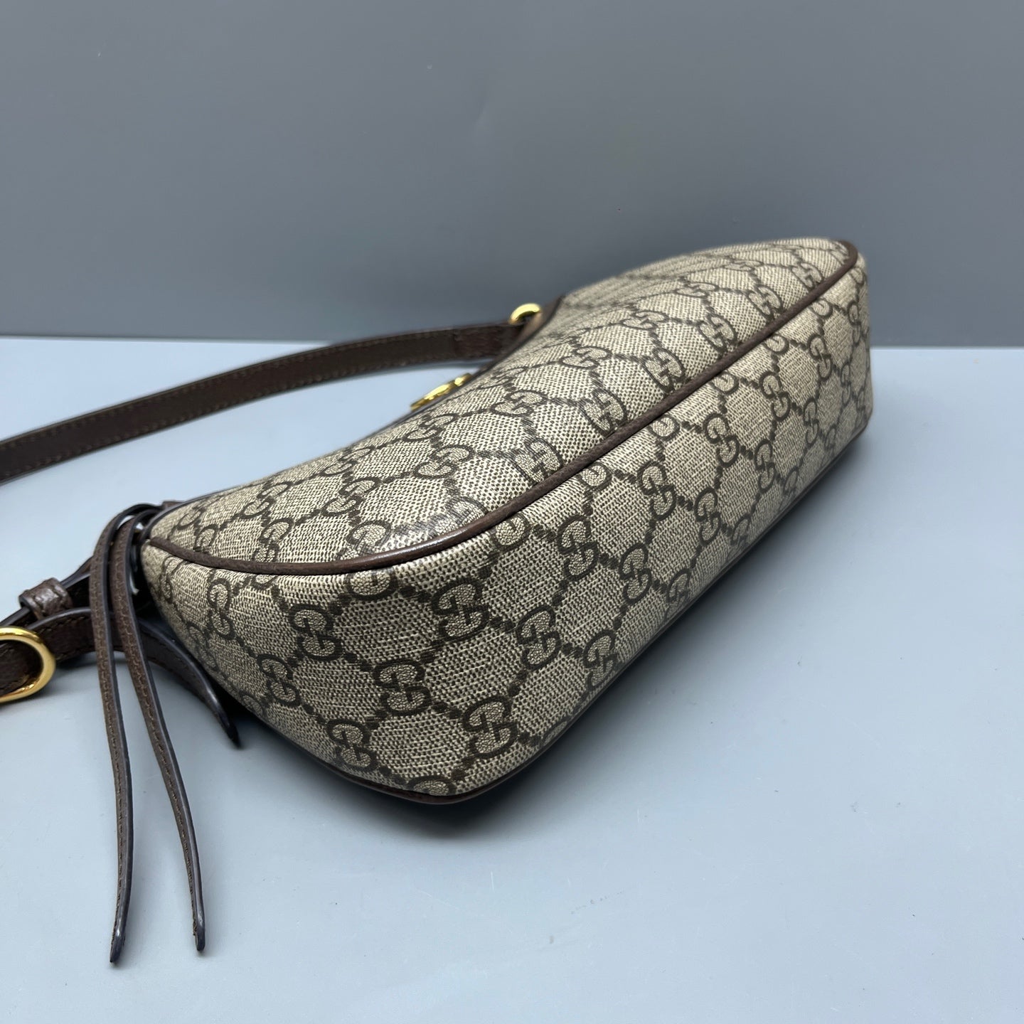 Gucci - Ophidia Series Shoulder Bag - GG Supreme canvas with leather trim - Brown - (small)
