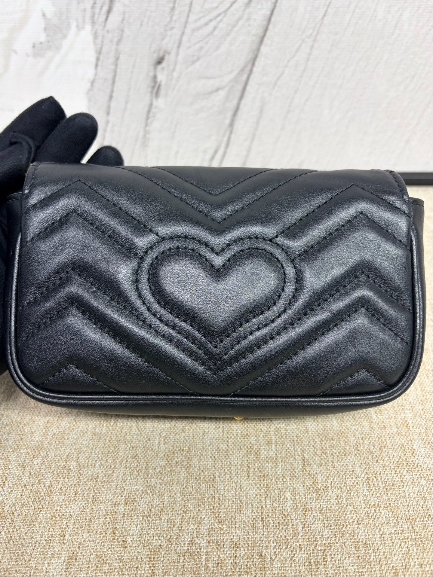 Gucci - Marmont Mini Chain Bag - Leather - Black - (mini)