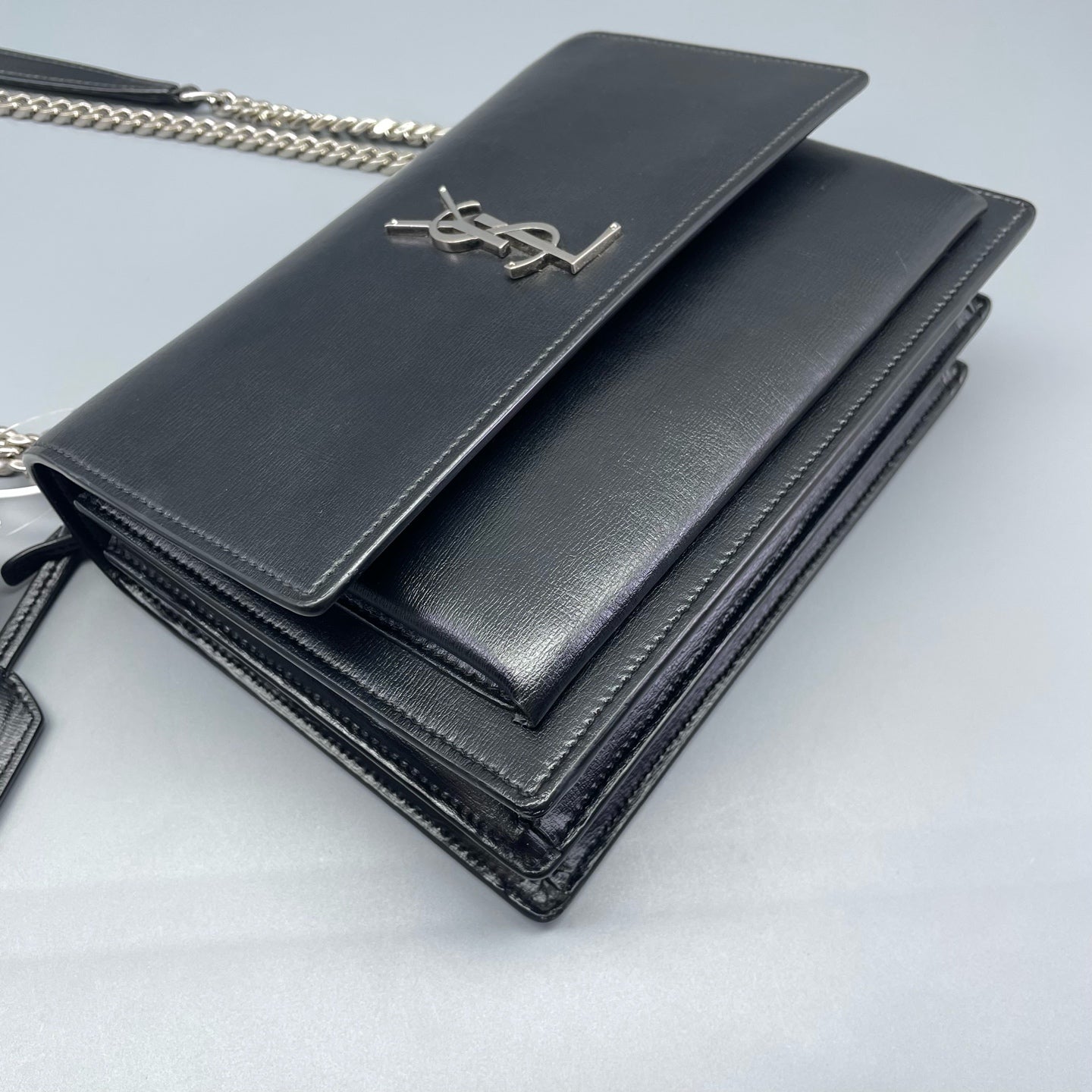 Saint Laurent - Sunset Medium - Grained calfskin leather - Black - (medium)