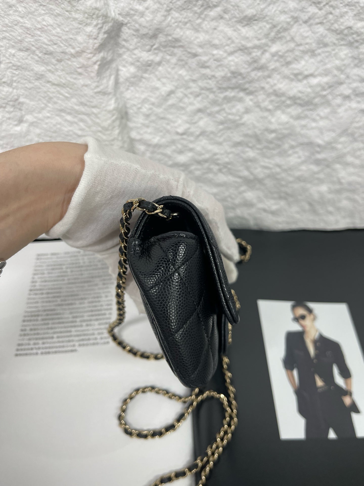 Chanel - Quilted Caviar Flap Eyeglasses Bag - Caviar leather - Black with Gold-Tone Hardware - (mini)