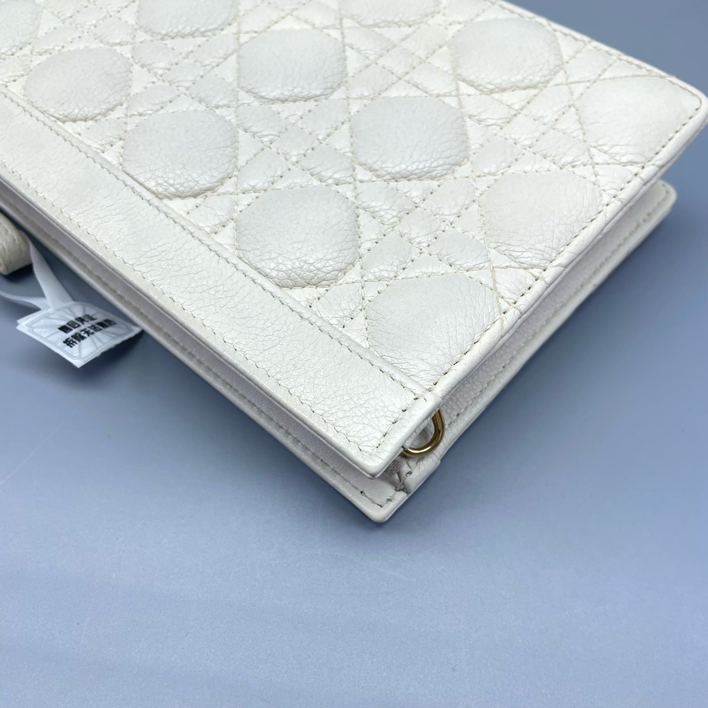 Dior - Caro Wallet on Chain - Calfskin leather - White - (mini)
