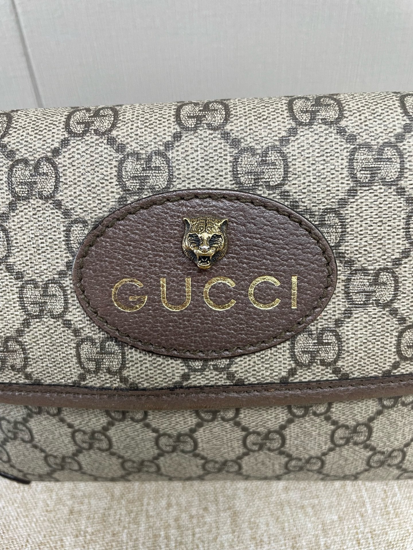Gucci - GG Supreme Feline Head Belt Bag - Coated canvas with leather trim - Brown - (medium)