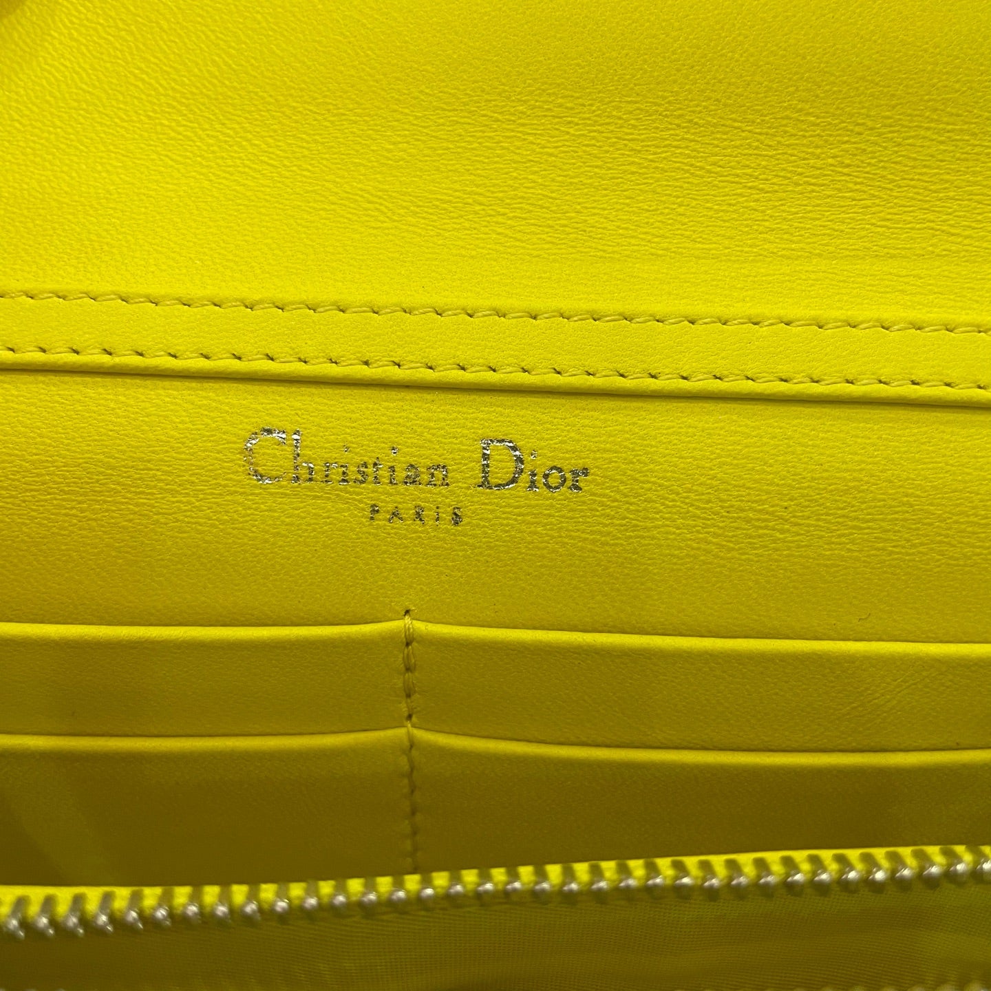Dior - Lady Dior Wallet on Chain - Lambskin leather - Yellow - (mini)