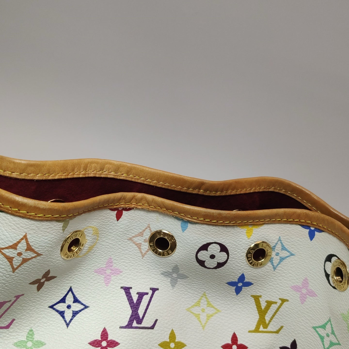 Louis Vuitton - Monogram Multicolore Bucket Bag - Coated canvas with vachetta leather trim - White - (Medium)