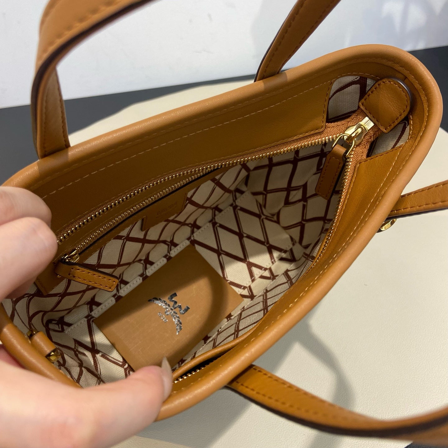 MCM - Visetos Mini Tote Bag - Coated canvas with leather trim - Cognac - (mini)