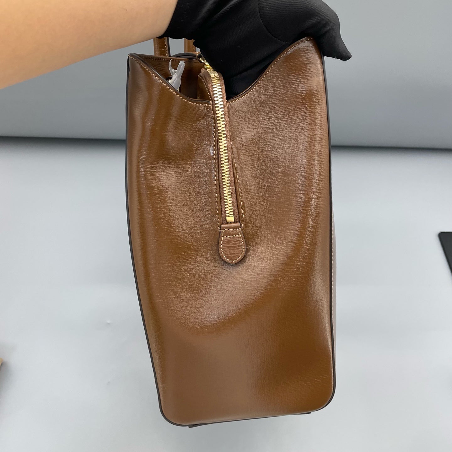 Gucci - 1961 Large Tote Bag - GG Supreme canvas with leather trim - Brown - (large)
