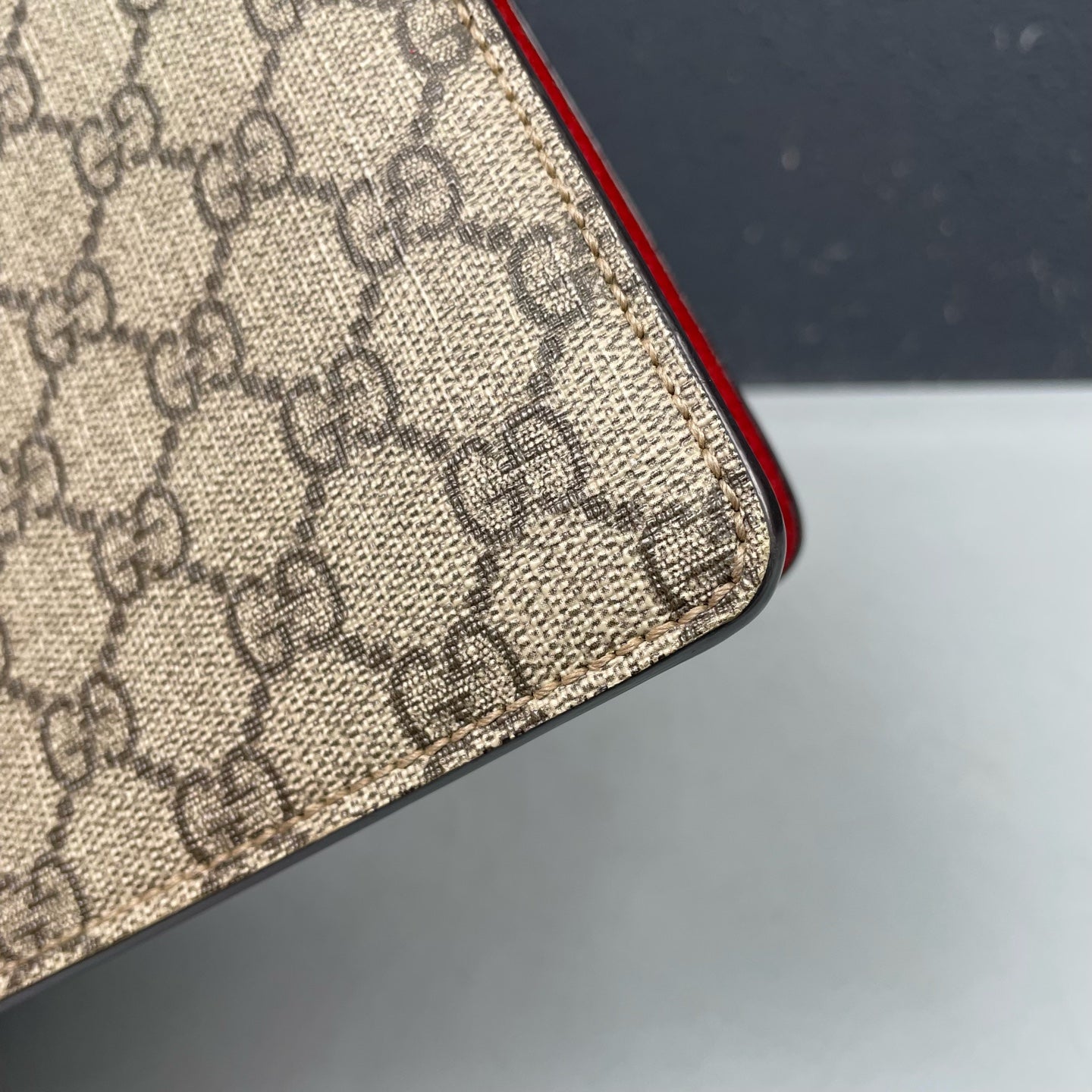 Gucci - Dionysus GG Supreme Canvas Chain Shoulder Bag - Coated canvas with leather and suede trim - Beige and Red - (medium)