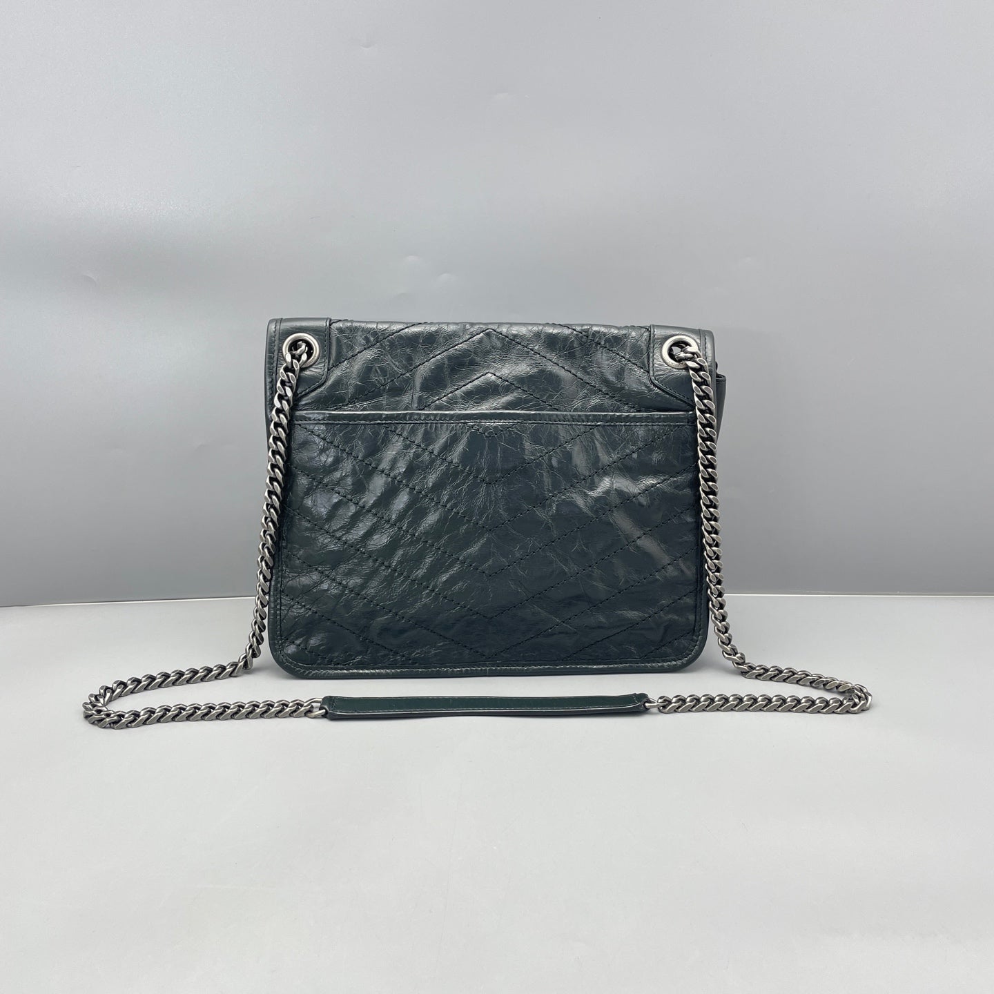 Saint Laurent - Niki Medium - Crinkled vintage leather - Dark Green - (medium)