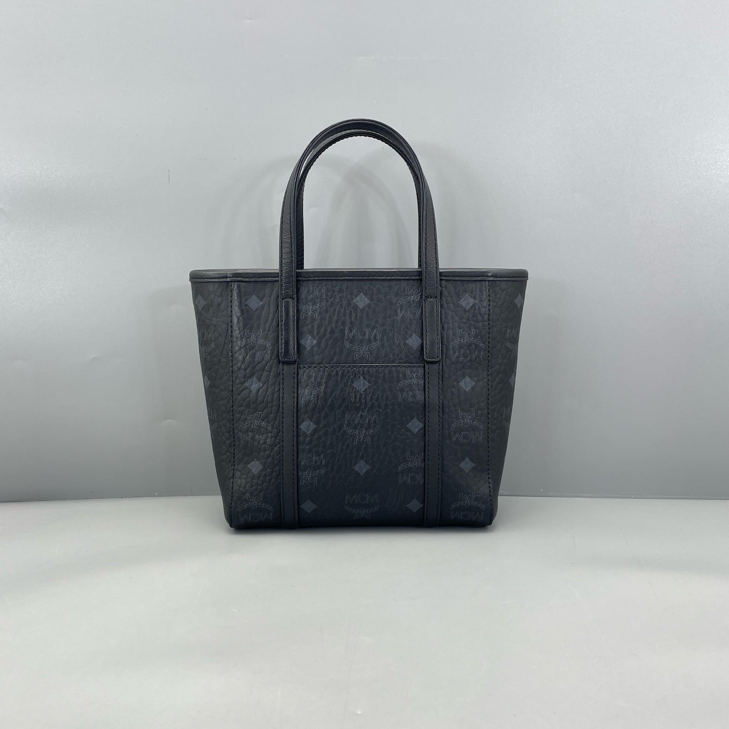 MCM - Visetos Mini Tote Bag - Visetos coated canvas with leather trim - Black - (mini)