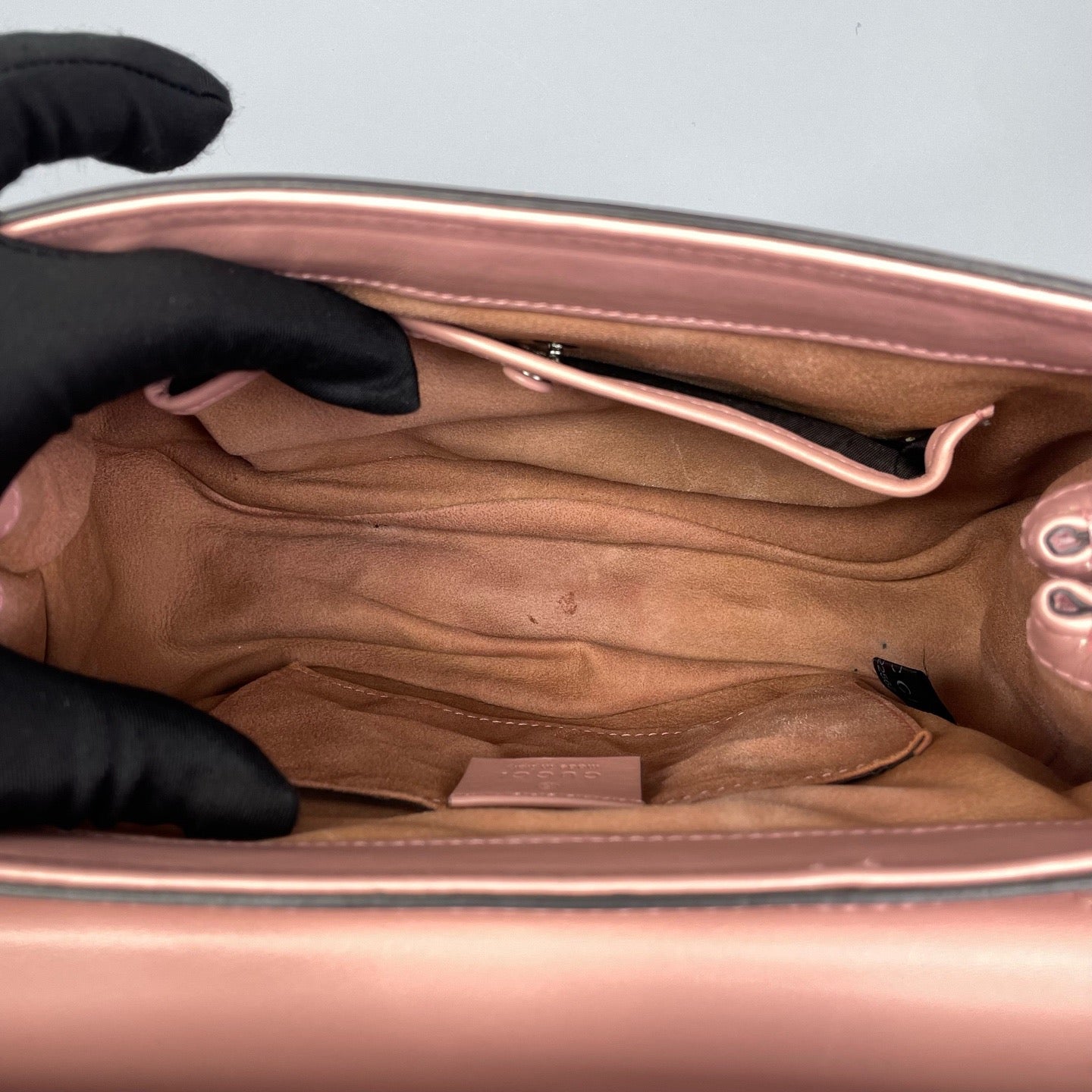 Gucci - Lady Lock Bamboo Top Handle Bag - Glossy leather - Pink - (small)