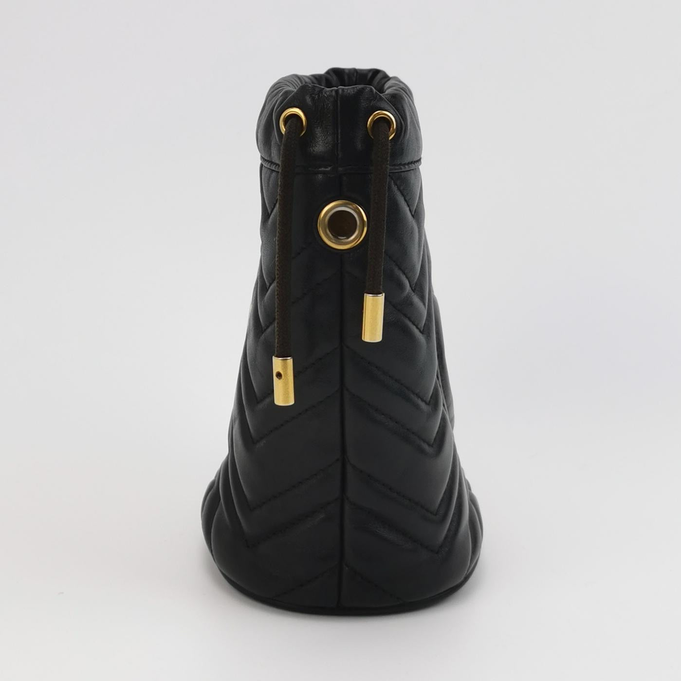 Gucci - GG Marmont Mini Bucket Bag - Leather - Black - (mini)