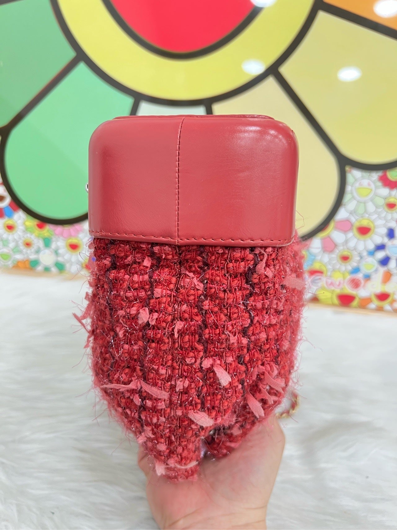 Chanel - Gabrielle Backpack - Tweed and cowhide leather - Red - (Small)