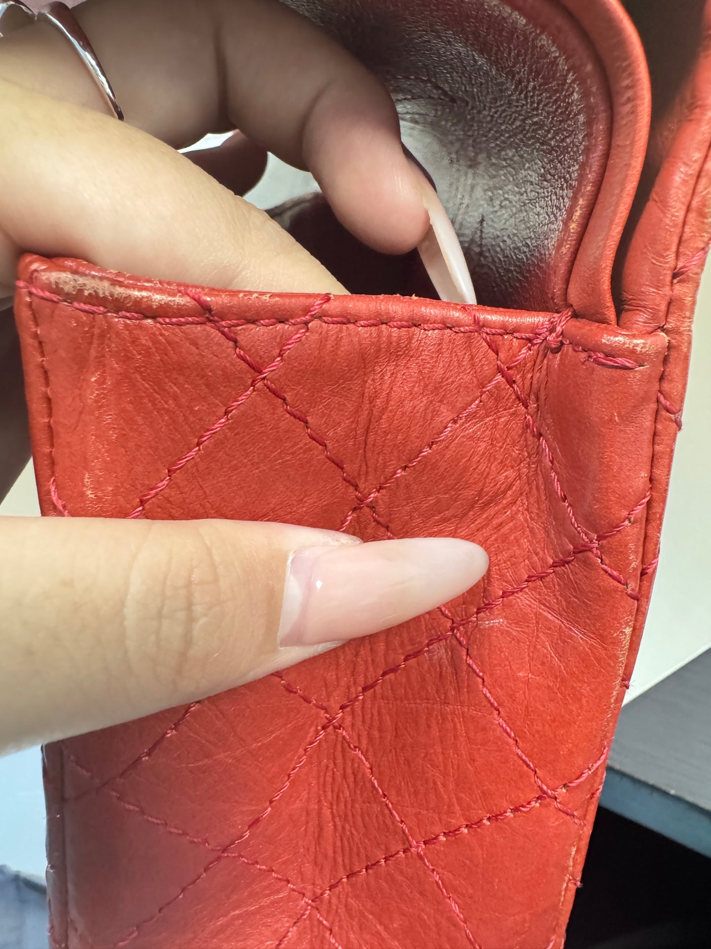 Chanel - 2.55 - Aged Calfskin Leather - Red - (Small)