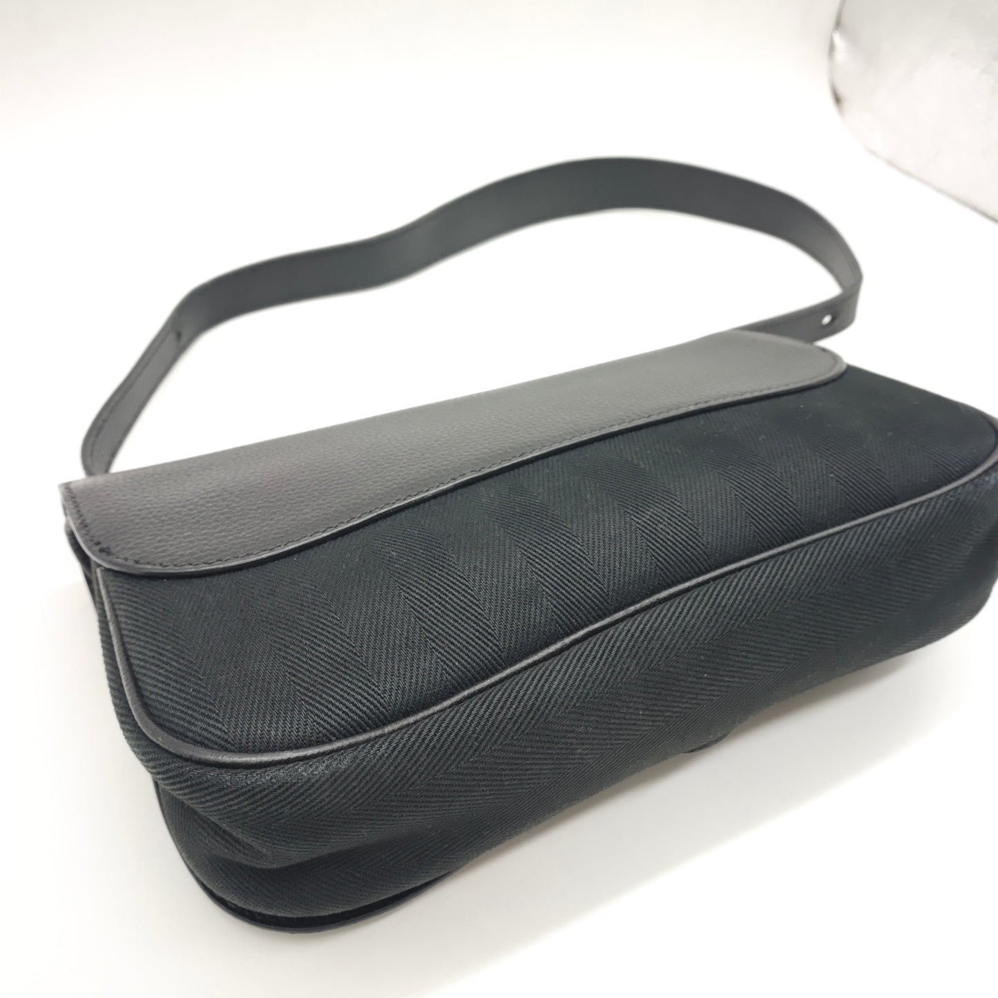 Hermès - Colorado Saddle Bag - Black canvas combined with Togo leather and suede - Black - (mini)