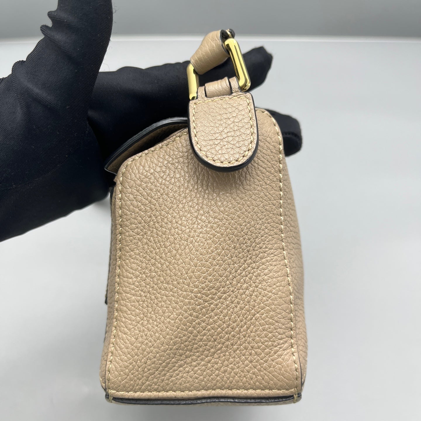 LOEWE - Puzzle Mini Bag - Grained calfskin leather - Beige - (mini)